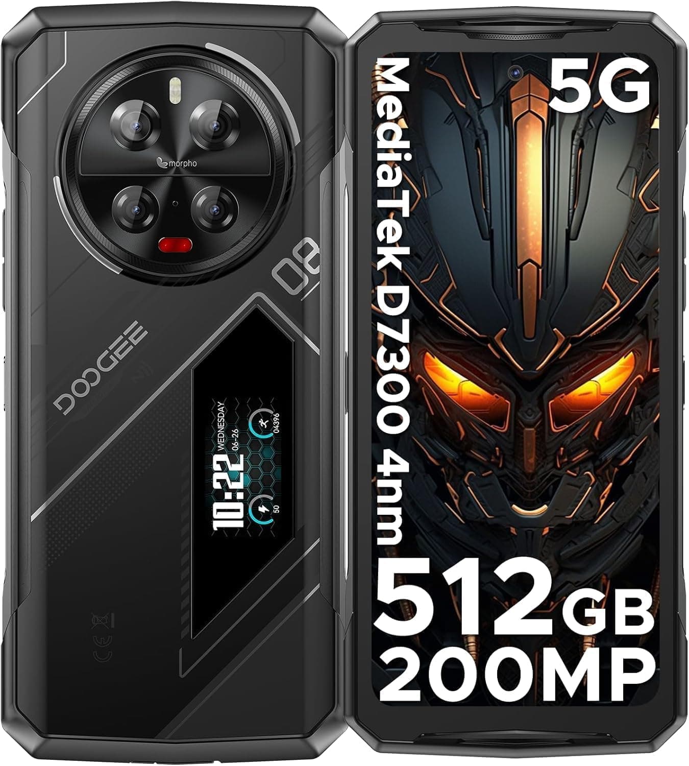 DOOG V40 Pro 5G Rugged Phone 6.78" 16GB+512GB Gaming Phones Dimensity 7300 200MP AI Camera 8680mAh Android 14