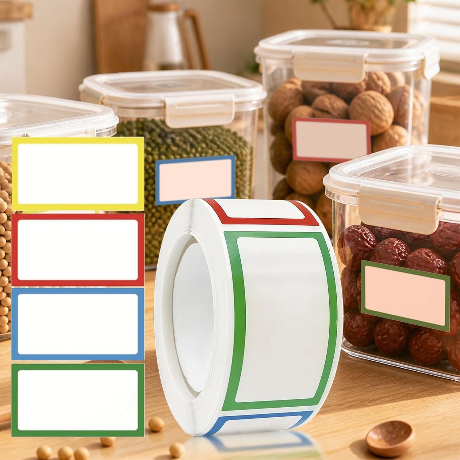 500Pcs Freezer Labels, Waterproof Write-On Removable Stickers