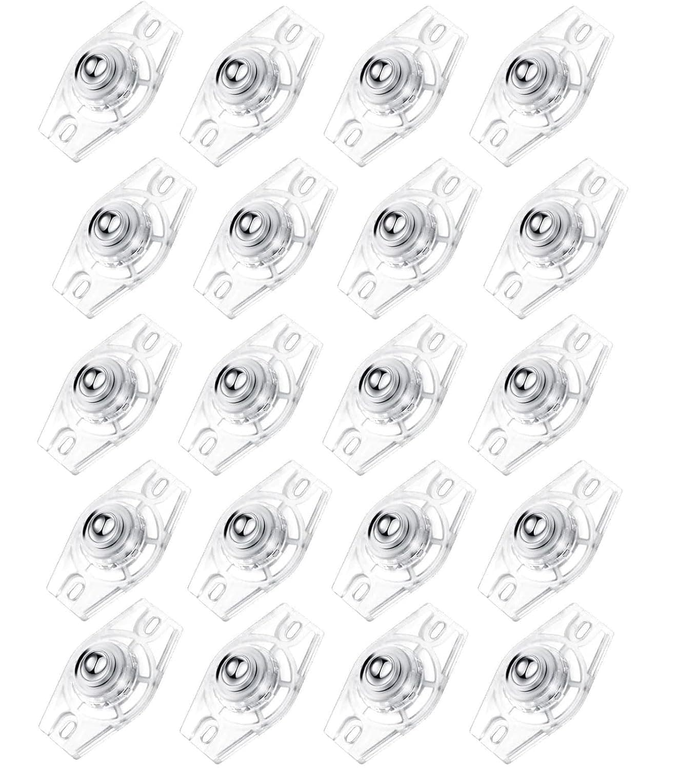 ALMEKAQUZ 20 PCS Self Adhesive Caster Wheels, Mini Swivel Wheels Stainless Steel Paste Universal Wheel, 360 Degree Rotation Pulley for Bins Bottom Storage Box Furniture Trash Can, 20KG Load Capacity