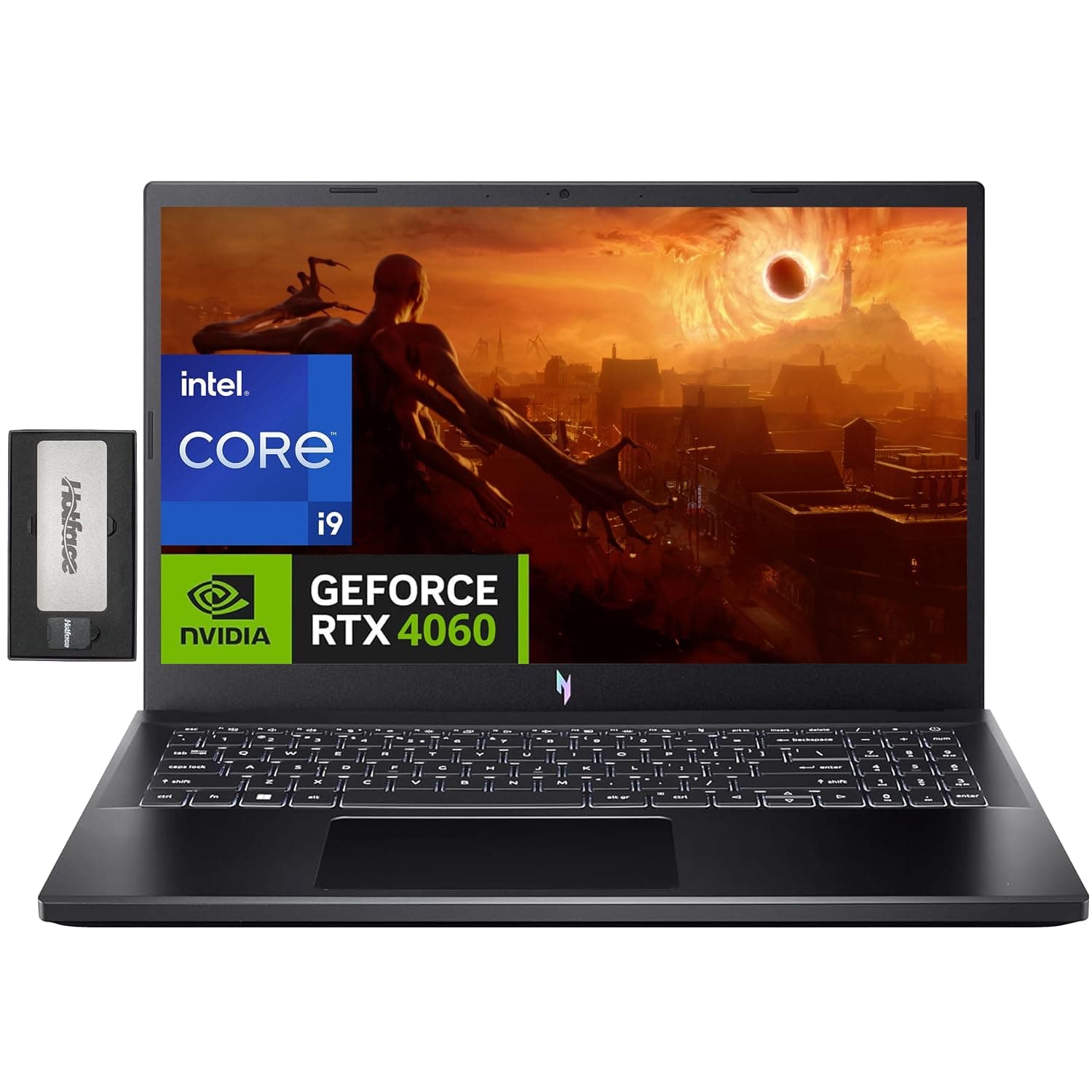 acer Nitro V 15 15.6" FHD IPS 144Hz Gaming Laptop, Intel i9-13900H, 16GB DDR5, 512GB SSD, GeForce RTX 4060 8GB GDDR6, Backlit Keyboard, Wi-Fi 6, Win 11 Pro, Black, 256GB Docking Station Set