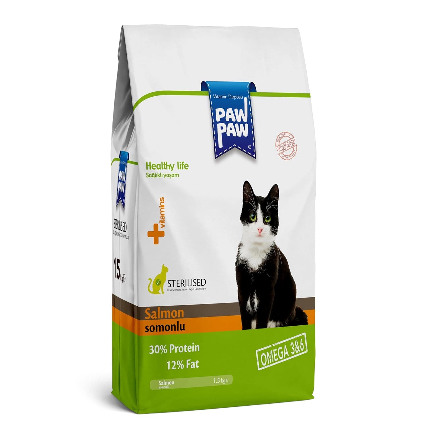 Paw Paw Sterilised Cat Food with Salmon 1.5kg