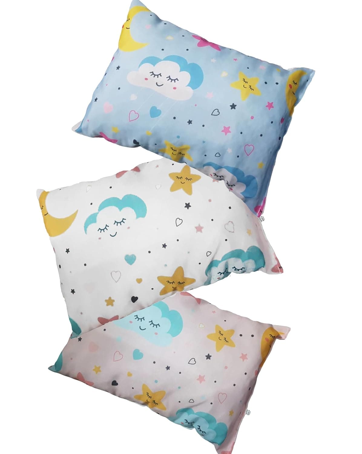 3 Pack Toddler Pillows with Pillow Cover, Organic Cotton Kids Pillows for Sleeping, Travel Pillow, Small Pillow, Toddler Bed Pillow 35-25cm