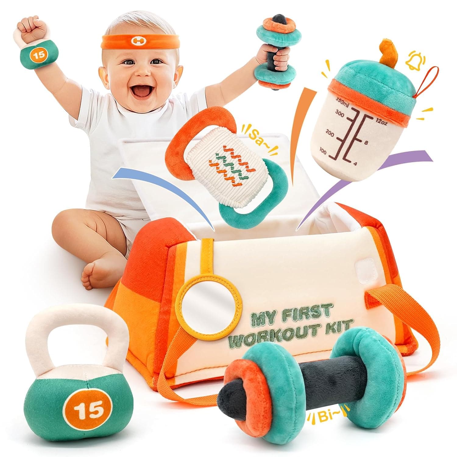 Surprise Barn with Gym Rattle Set, Rattle, Crinkle Paper