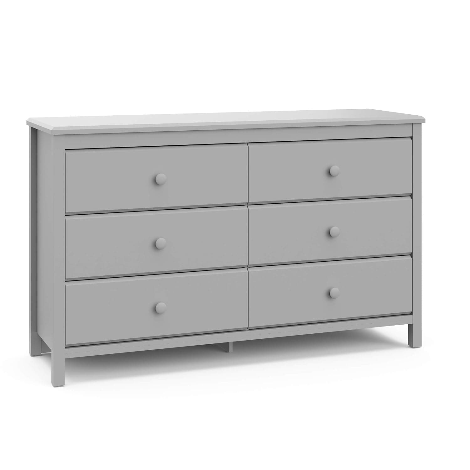 Storkcraft Alpine 6-Drawer Double Dresser (Pebble Gray) – GREENGUARD Gold Certified Nursery Essential, Kids Storage Chest, Bedroom Organizer, Modern Dresser, Easy to Match