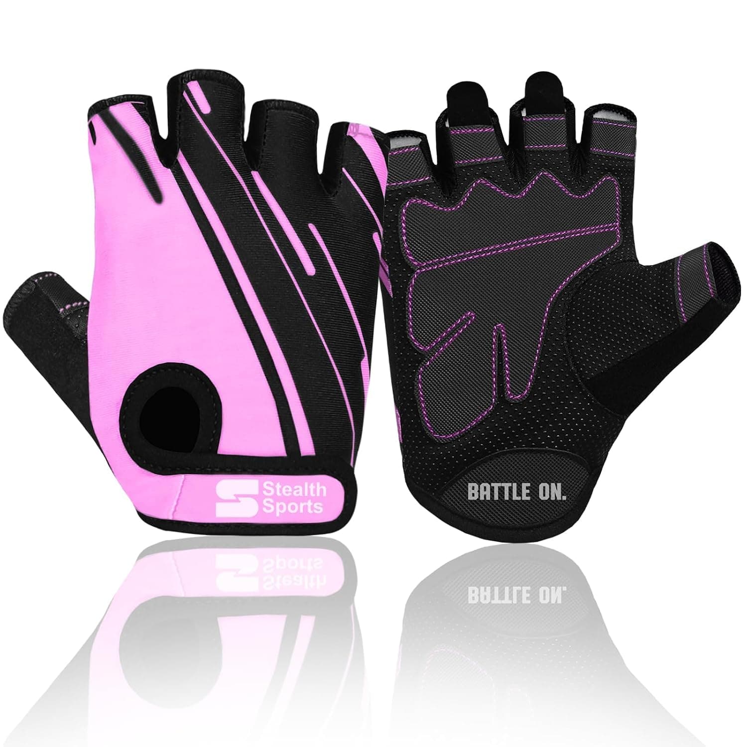 Stealth Sports Weight Lifting Gloves Half Finger Workout Gloves Men Women Anti-Slip Padded Palm Gym Gloves Exercise Gloves Cycling Fitness Weightlifting Strength Training