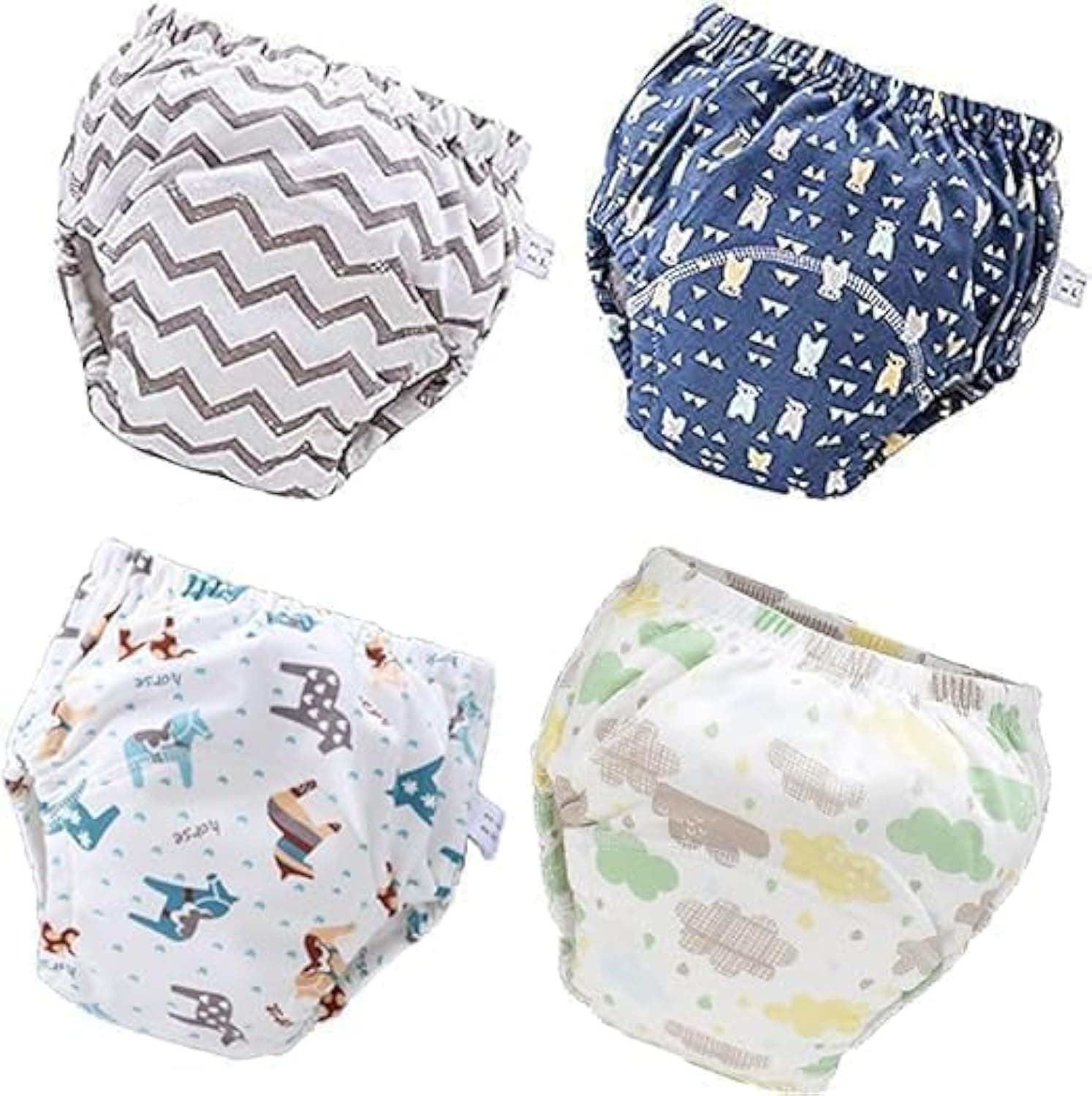 4 Pieces Baby Potty Training Pants Potty Training Underwear for Baby Girls and Boys 12KG-18KG 2-4 Years Old(Multicolor) Toddlers Cotton Strong Absorbent Reusable Toddlers Kids Unisex (6-Layers)