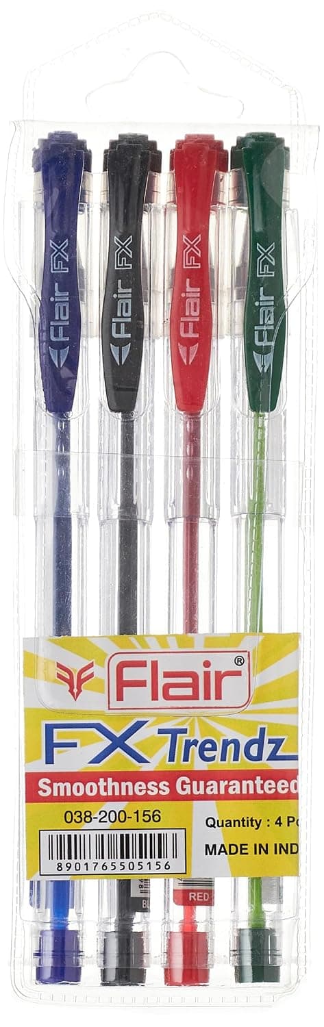 Flair FX Trendz Ball Pens 4-Piece Set, Multicolor