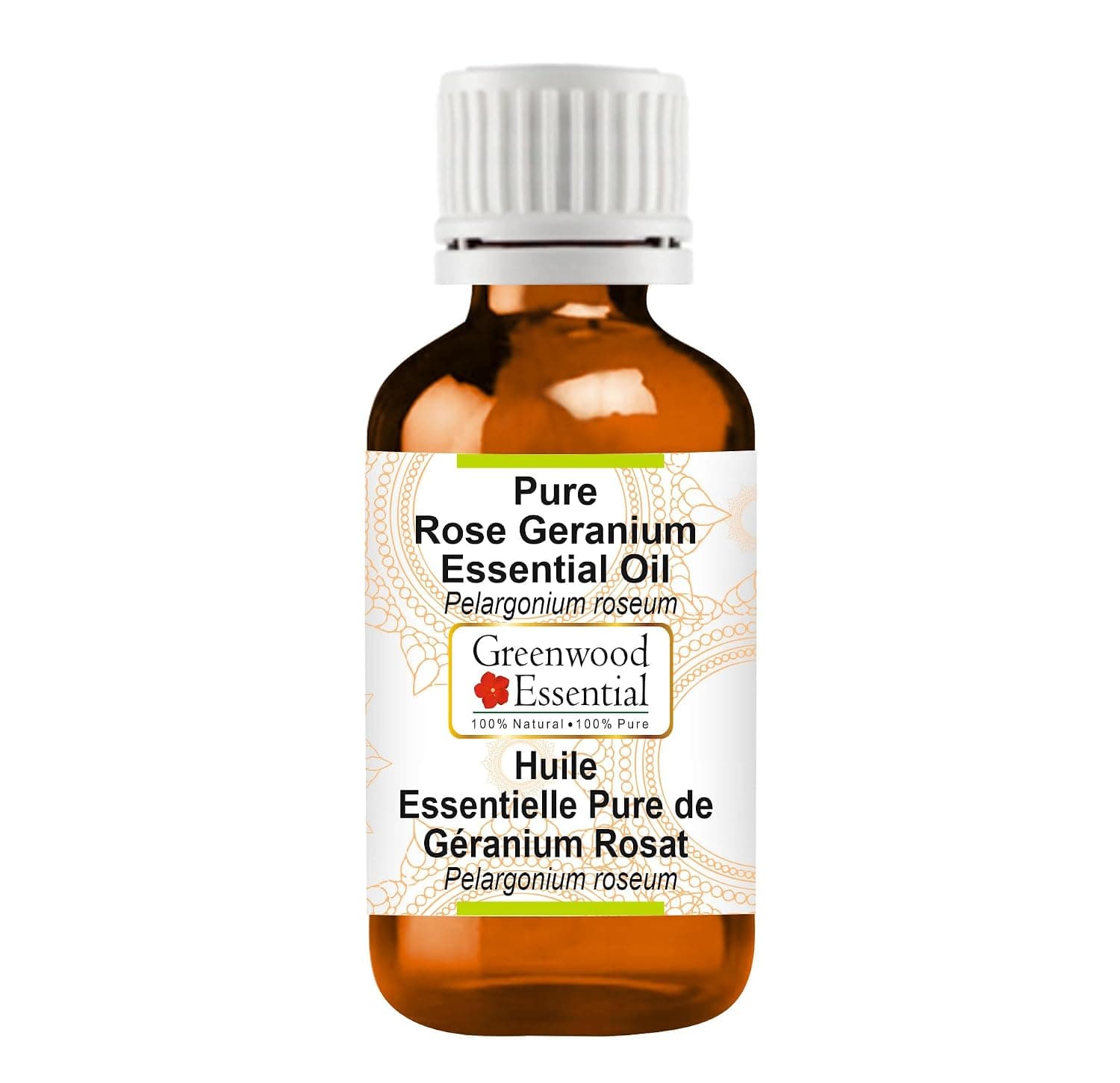 Greenwood Essential Pure Rose Geranium Essential Oil (Pelargonium roseum) Steam Distilled 10ml (0.33 oz)