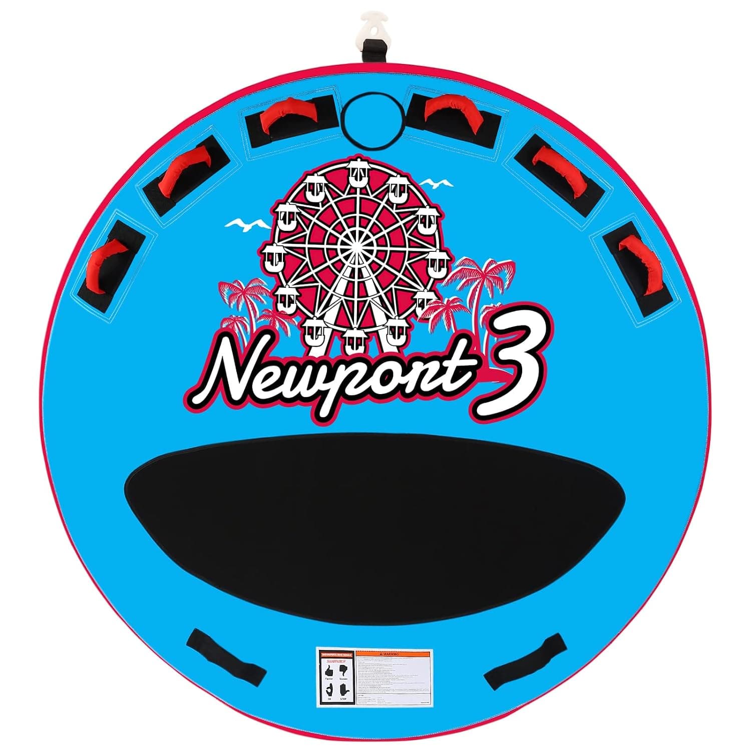 Swonder Newport Towable Tube for Boating, Water Sports Boat Tube with 1-3 Rider Options, Classic Round Deck Inflatable Tube for Boats to Pull