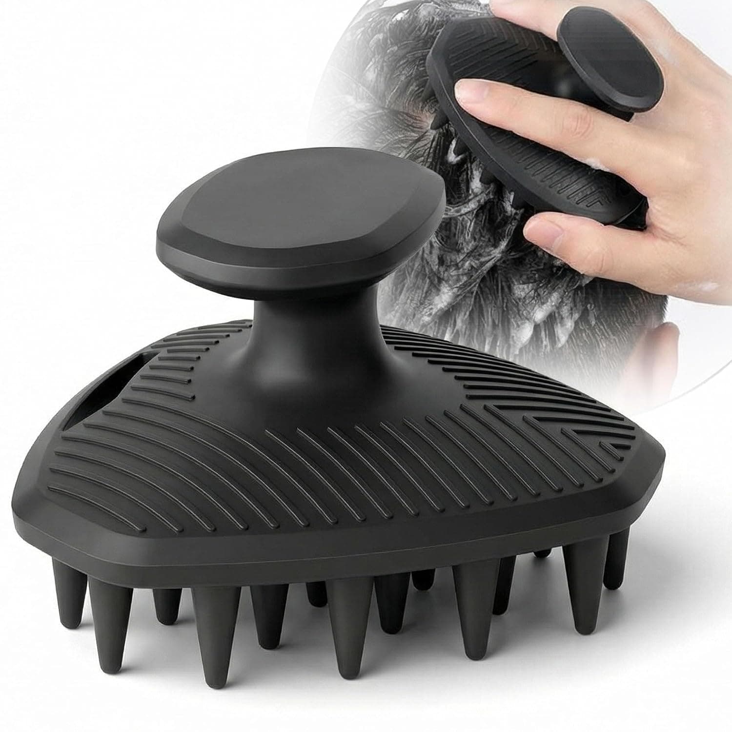 ToolHouse Men’s Silicone Head Scrubber – Premium Cleansing & Exfoliating Hair Brush, Head Relaxation and Promotion of Hair Growth, Ergonomic Handheld Design for Gentle Scalp Massage