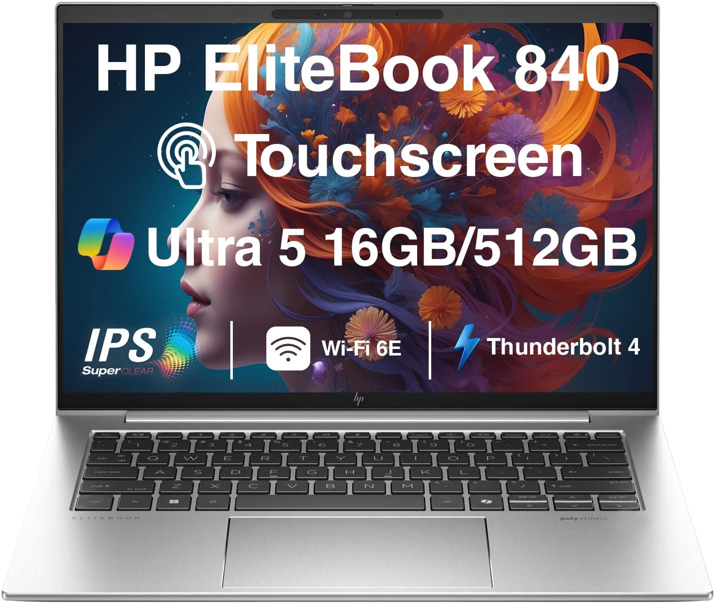 HP EliteBook 840 G11 Copilot+ Business Laptop 14.0" Touchscreen IPS FHD+ Display (Intel Ultra 5 125U (> i7-1355U), 16GB DDR5, 512GB SSD, 2 Thunderbolt 4, WiFi 6E, Webcam, Bluetooth 5.3, Win 11 Pro)