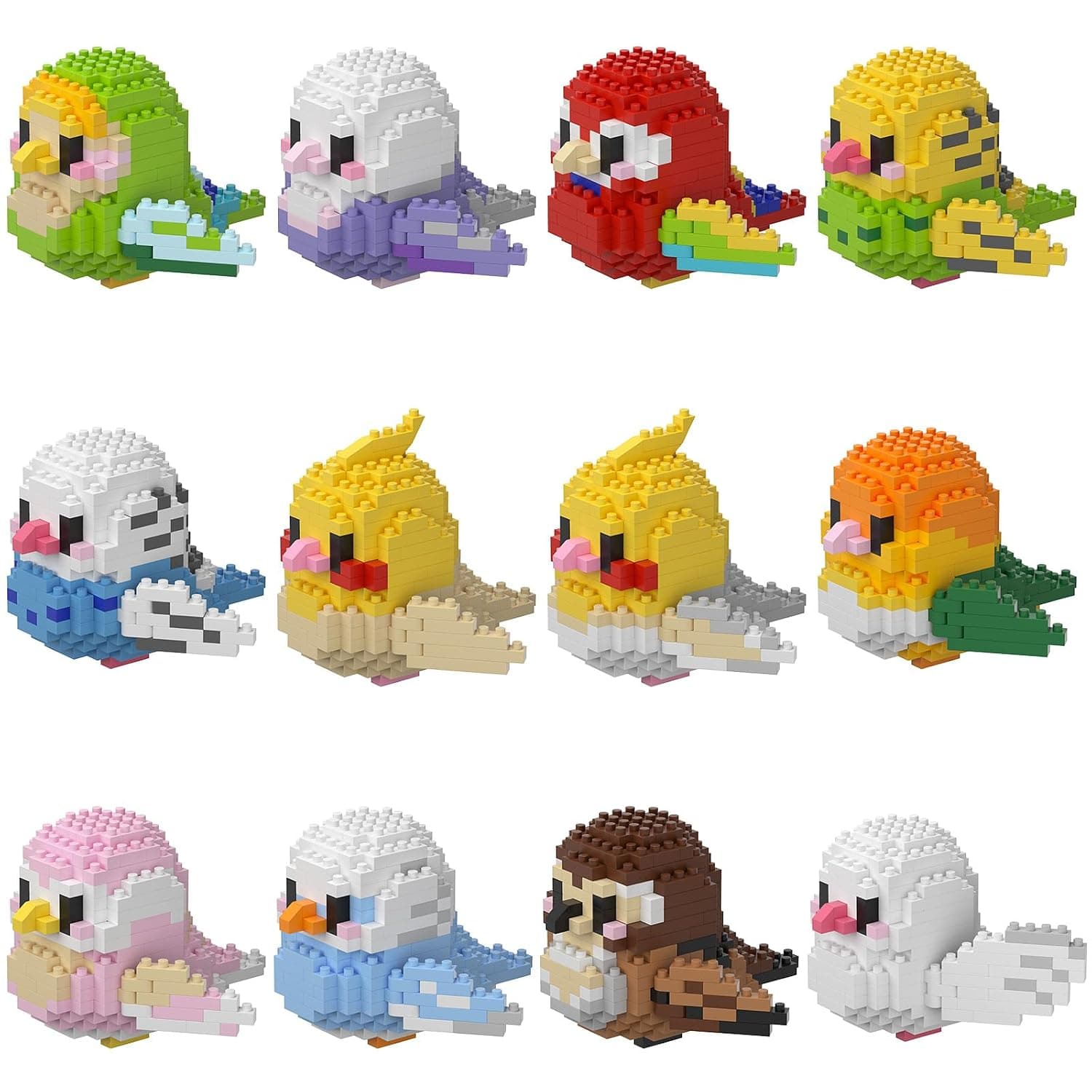HJPLPXH Mini mini building blocks parrot - Birthday gift for children | Animal Model Building Kits, Mini Bricks, Bird Series, Children's Toy