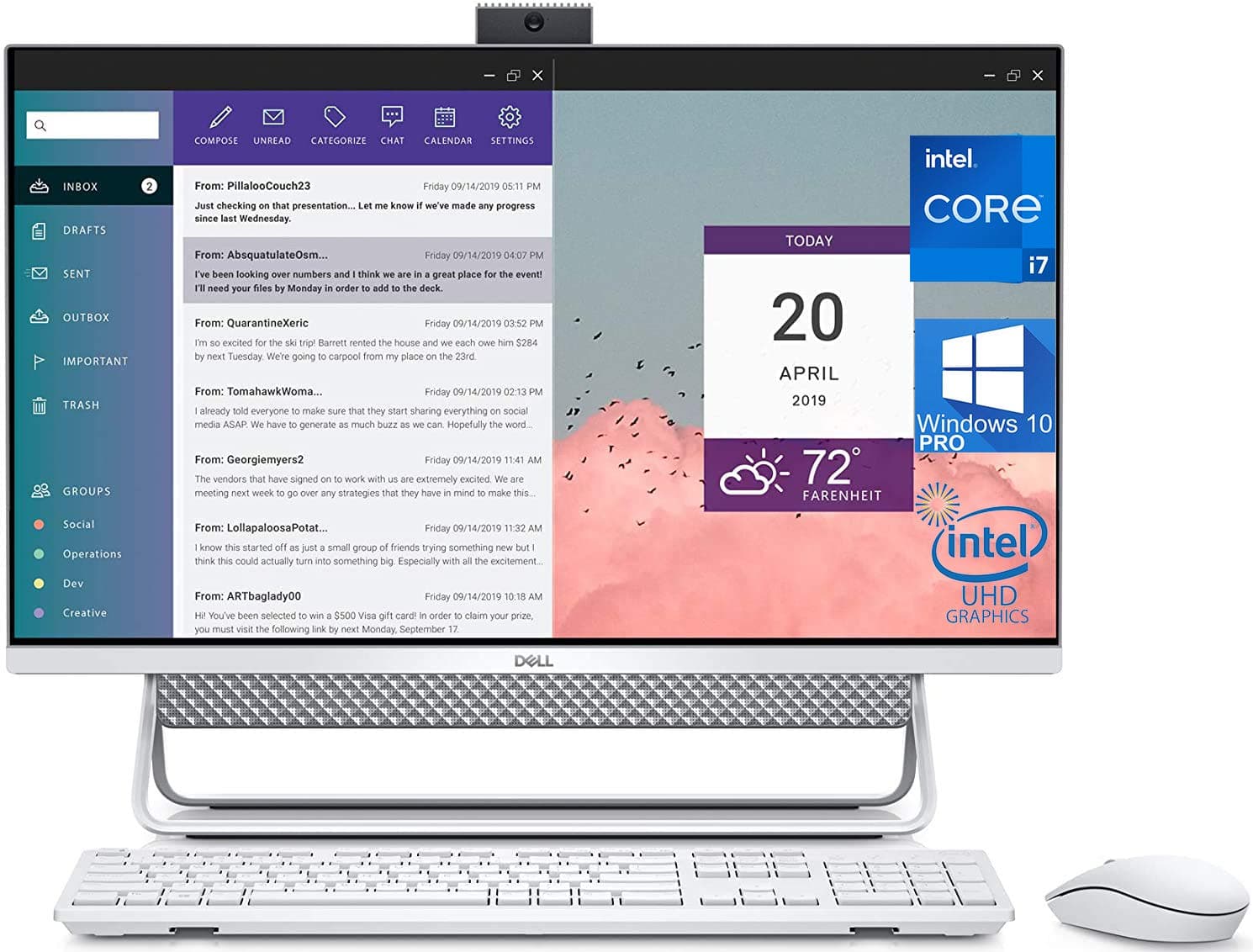 Dell Inspiron 7700 All in One Computer, 27” FHD Touchscreen, Intel 11th Gen i7-1165G7, 32GB RAM, 2TB SSD, Webcam, Nvidia Geforce MX330 2GB Graphics, HDMI, SD-Card, USB Type-C - Windows 10 Pro