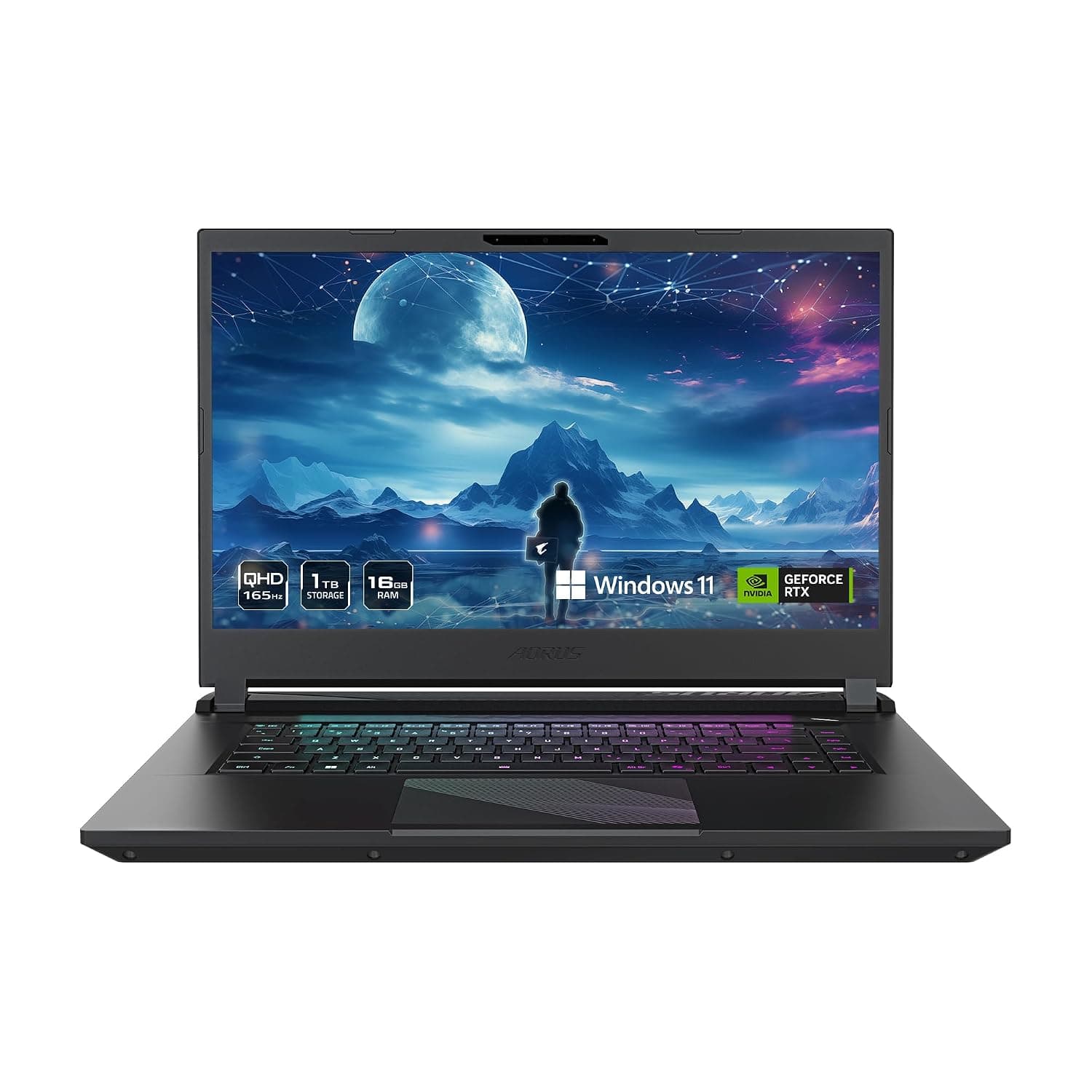 GIGABYTE - AORUS 15 (2024) Gaming Laptop - 165Hz 2560x1440 QHD - NVIDIA GeForce RTX 4060 - Intel Ultra 7 155H - 1TB SSD with 16GB DDR5 RAM - Win11 Home AD (AORUS 15 BKG-13US754SH)
