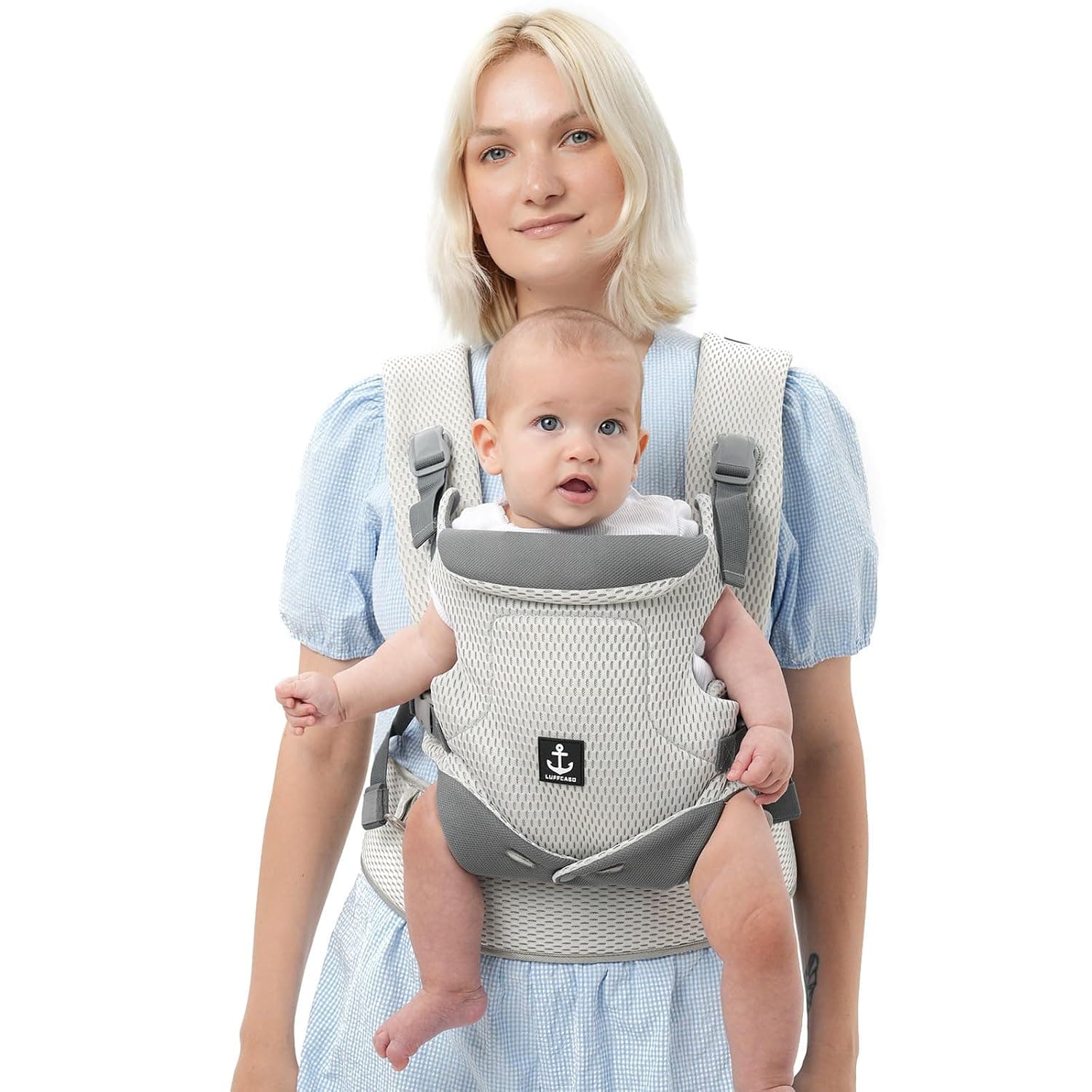 Mesh Baby Carrier Newborn to Toddler with 3 Carrying Positions, Ultra Breathable Baby Carrier, Ergonomic Toddler Carrier and Infant Carrier Comfortable for Babies 5-36 Months up to 33lbs
