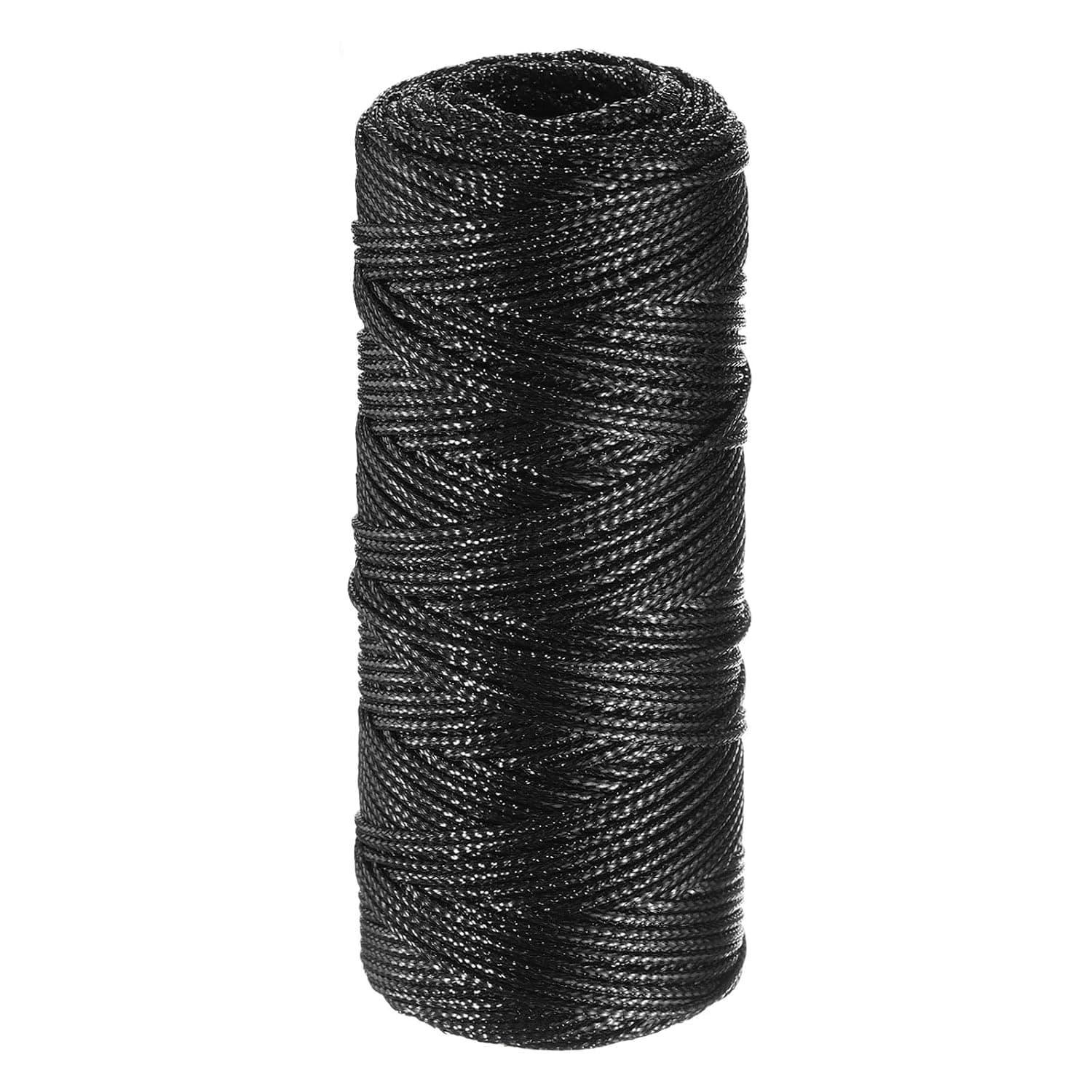 HARFINGTON 328 Feet/109 Yards Metallic Cord Black Twine 1.5mm Thread String for Crafts Gift Wrapping Christmas Decoration Hanging Tag