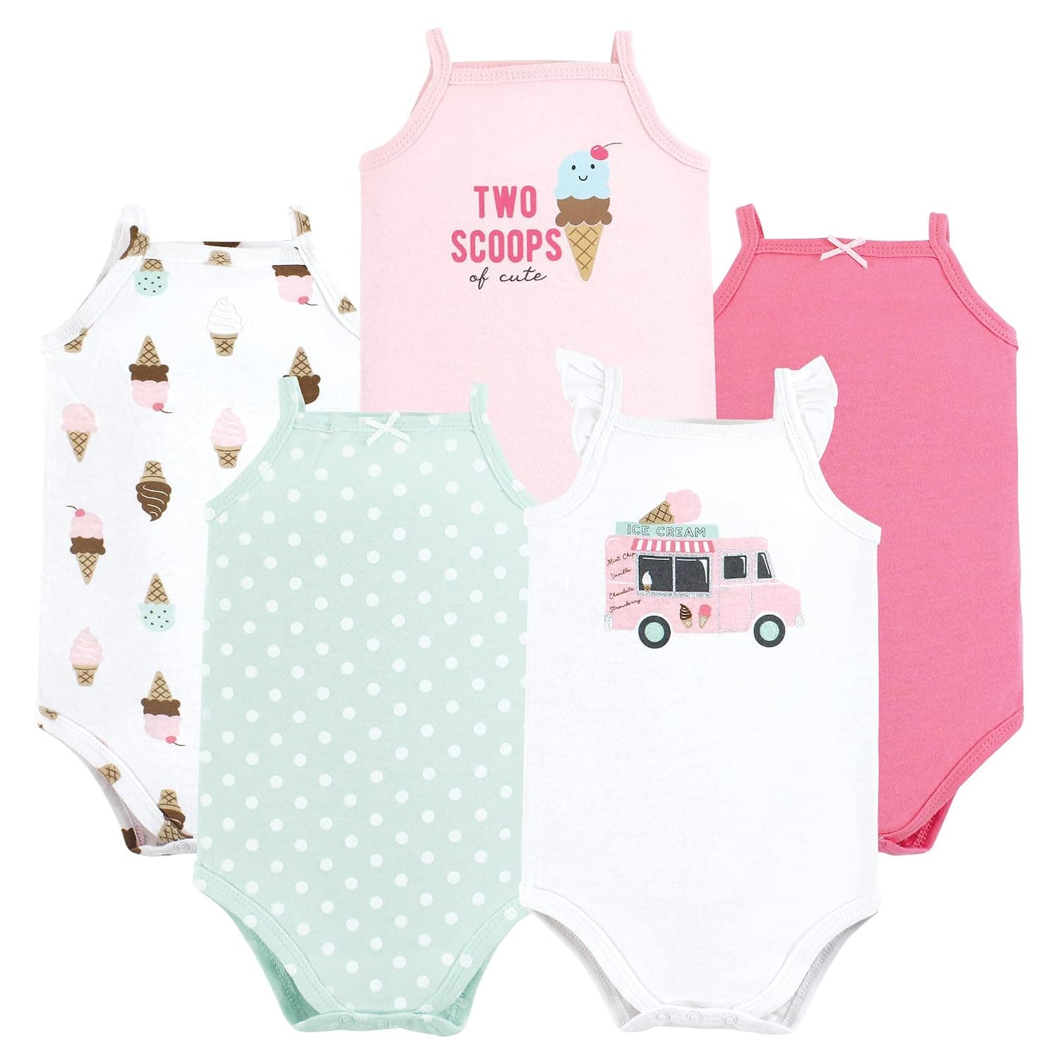 Hudson Baby baby-girls Cotton Sleeveless Bodysuits