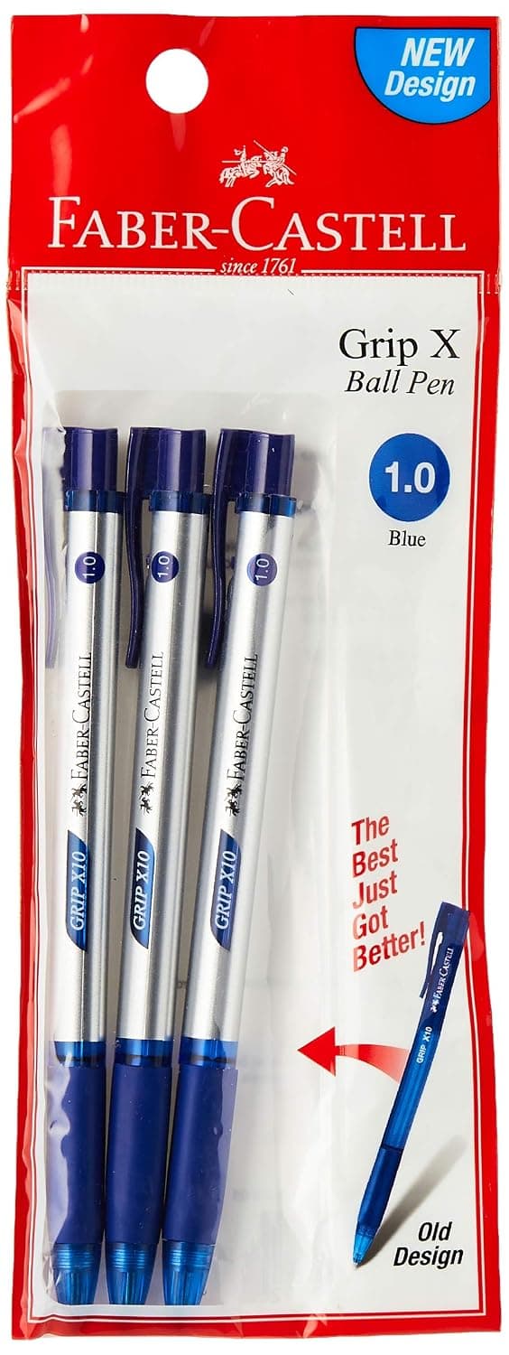 Faber-Castell C Ball Pen Grip X10 1.0 Blister of 3 - Blue