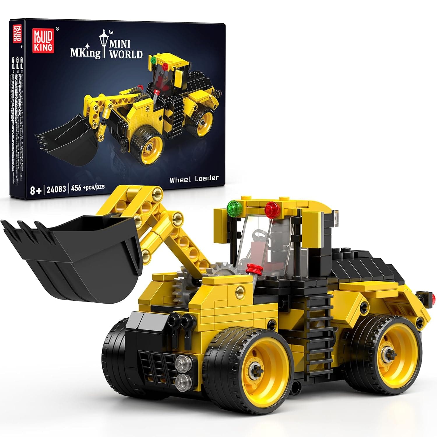 Mould King City Technik Wheel Loader Builidng Sets, MOC Construction Toy for boy Age 8-12, Engineering Farm Vehicle Model Kits with with Articulated Steering/Scoop (456PCS+)
