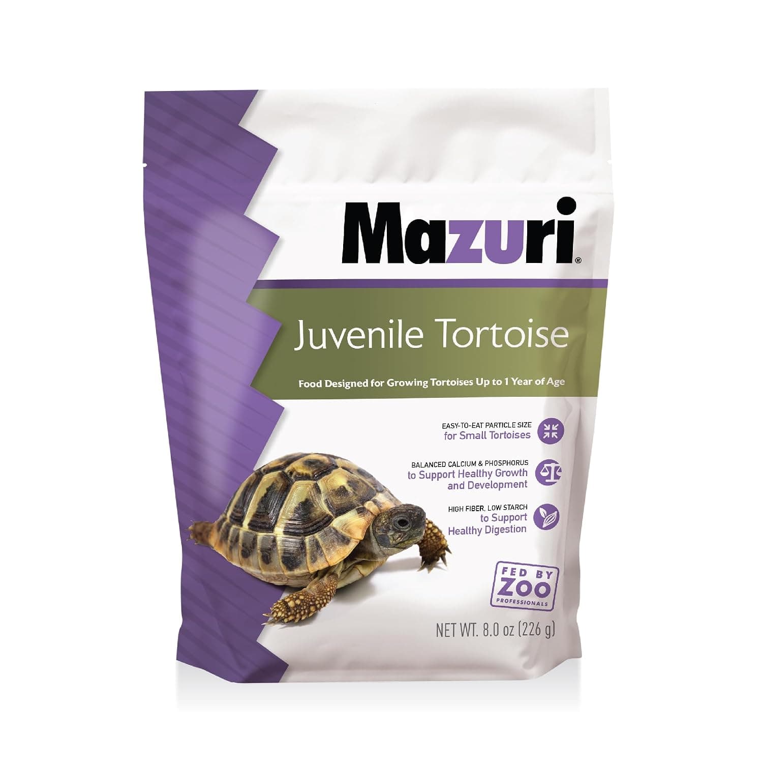 Mazuri | Juvenile Tortoise Food for Baby Tortoises | 8 Ounce (8 oz) Bag