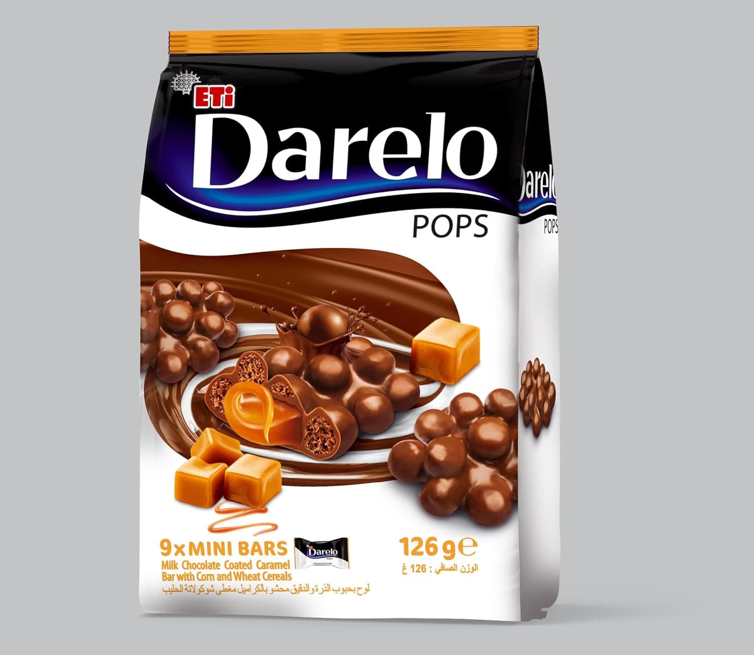 ETI Darelo Pops Chocolate Coated Caramel Bar, 9 Mini Bars Pack, 126 G