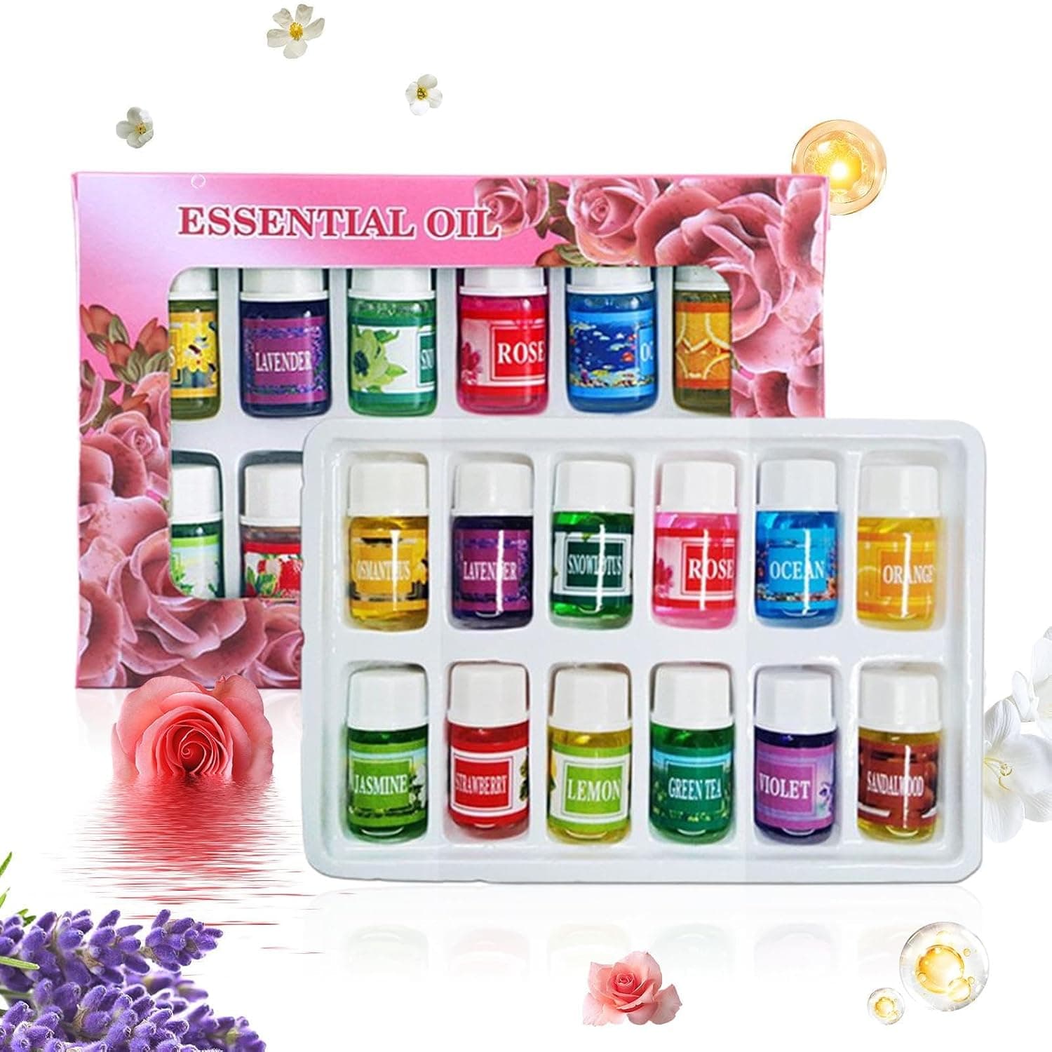 Oils for Diffuser - Aromatherapy Diffuser Oil Scents for Home | Water-Soluble Long-Lasting Humidifier Scents 3ml Calm Down Air Freshener for Candle Making Soap Sleep