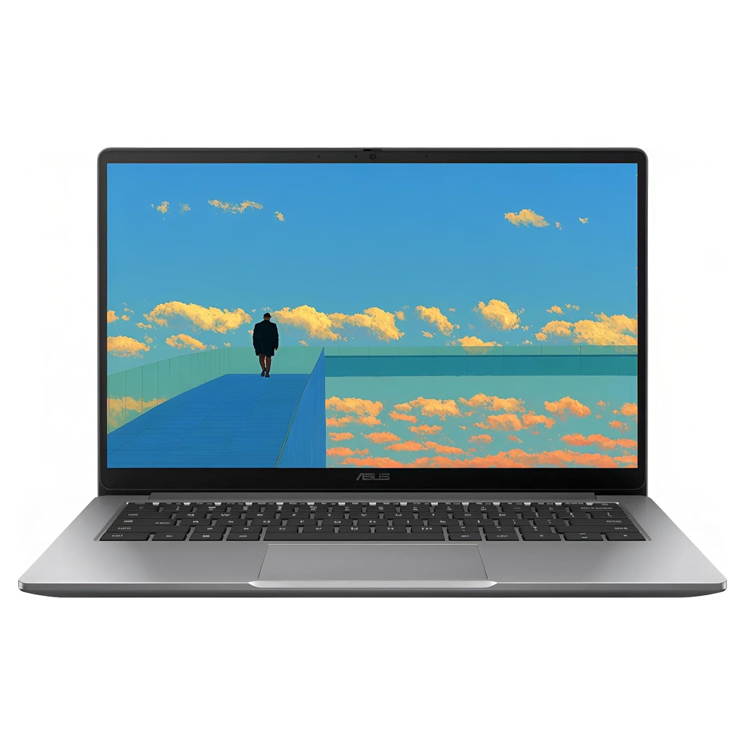 ASUS CX14 Chromebook Laptop, 14" FHD (1920 x 1080) IPS LED Laptop, Intel Celeron N4500, 4GB Memory, 64GB eMMC, Misty Grey, Chrome OS, HDMI, TWE Mouse Pad
