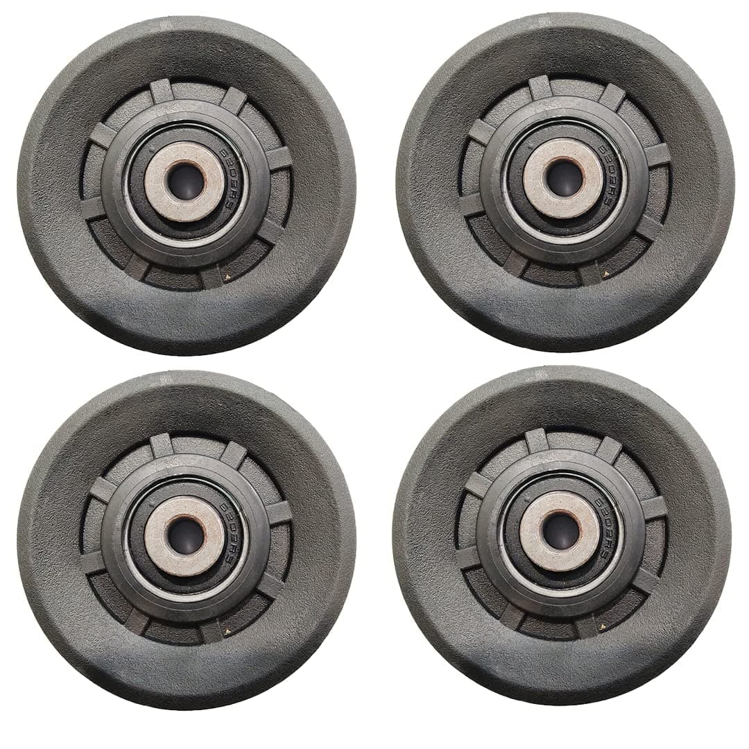 B Fit ABS Plastic Gym Pulley 90 MM with inbuilt Bearing and Bush- Heavy Duty Wheel Cable Gym Fitness Equipment Replacement 4 Pcs