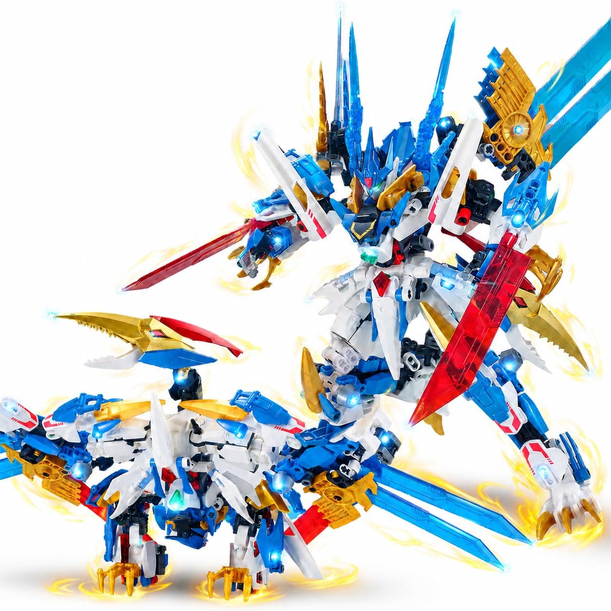 Pterodactyl Robot 2 in 1 Building Toy Sets, Mech Robot Transforming Building Block Model, Mecha Action Figures Pterosaur Building Kits, Cool Creative Robots STEM Toys Gift for Ages 12+, Pterodactyl