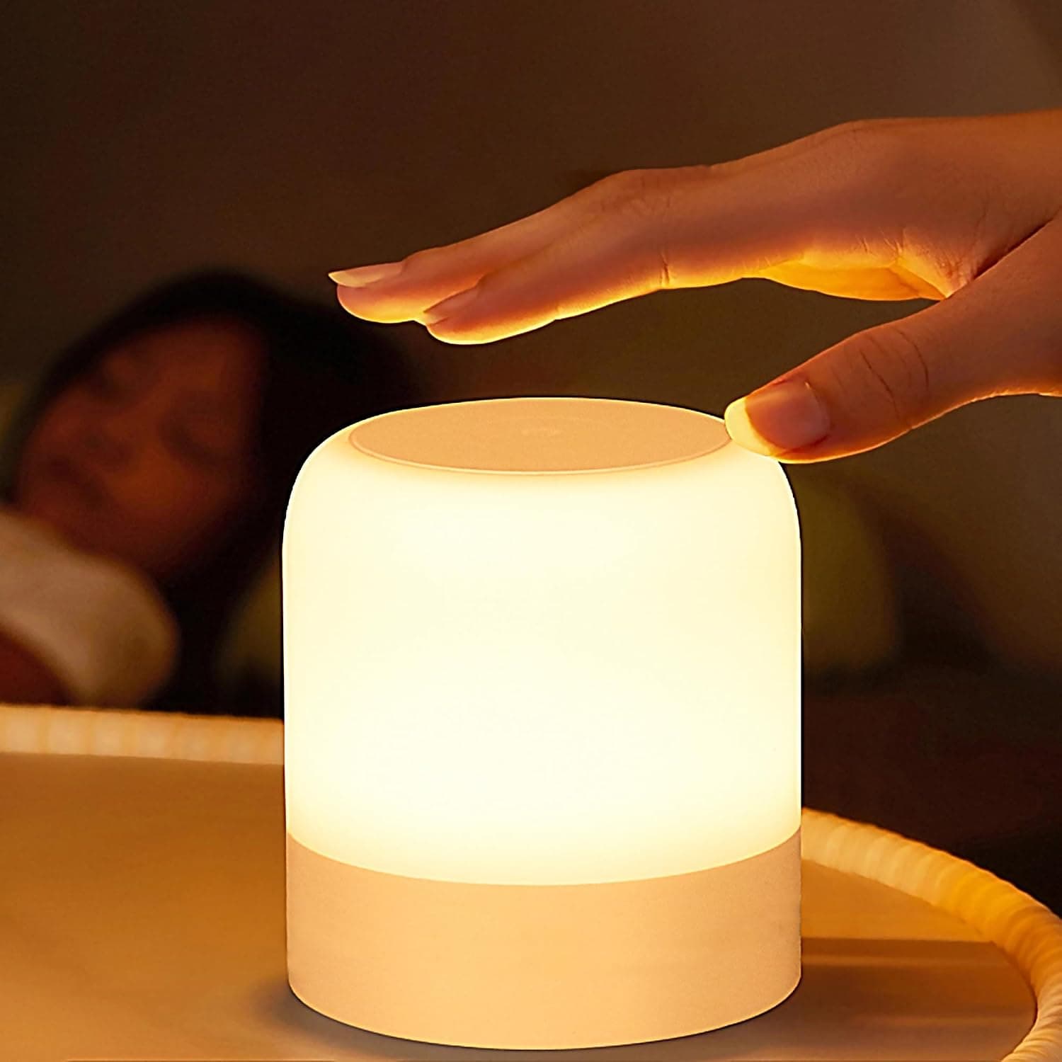 Baby Night Light, 3 Colors Egg Light for Nursery - Small Size | Rechargeable Cordless Touch Table Lamp, LED Dimmable Night Light for Kids, Bedroom, Travel, Nursing