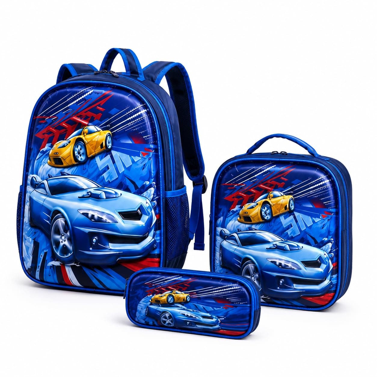 Alcoch School Backpack for Kids 3 Pieces (Backpack + Pencil Case + Lunch Bag) for Elementary Students and 5-10 Years Old School Practical and Comfortable Everyday Use (1603-3S)