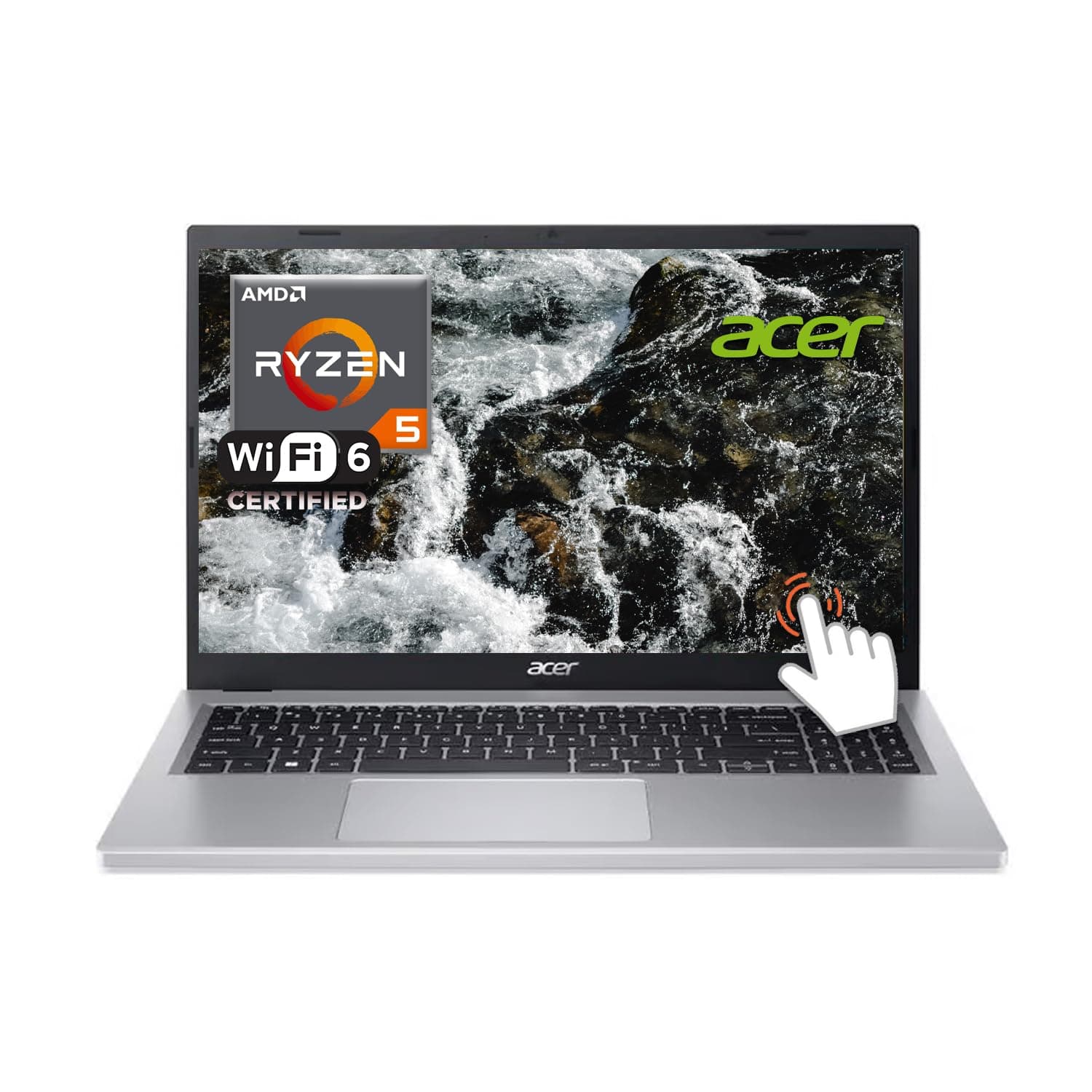 Acer Aspire 3 Laptop, 15.6" FHD IPS Touchscreen, AMD Ryzen 5 7520U Quad-Core Processor, Type-C, HDMI, Wi-Fi 6, Bluetooth, Windows 11 Home, with WOWPC Bundle (16GB RAM