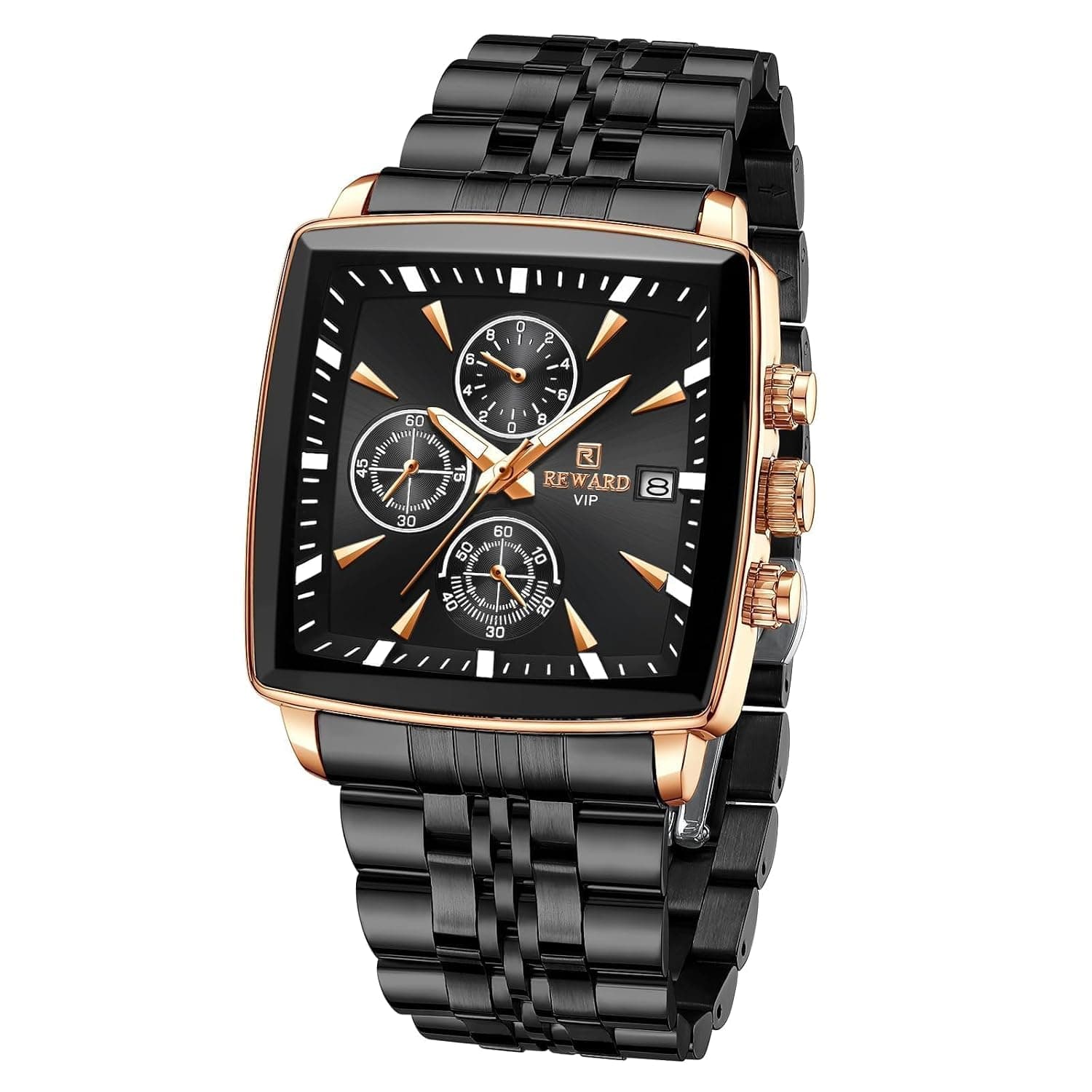X spring Mens Wrist Watches, Premium Quartz Relojes Para Hombres, Mens Seiko Watches, Men Casual Watches, Square Watch, Waterproof Dress Watch with Durable Full Stee for Formal and Business Occasions
