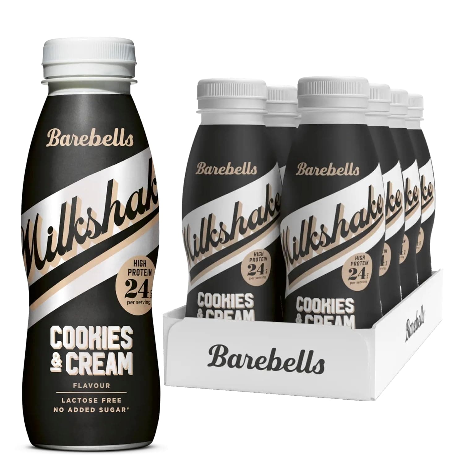 Barebells Protein Shake, Cookies & Cream – 24g High Protein Milkshake, Lactose-Free, Ready to Drink, Low Carb - 330ml (Pack of 8)