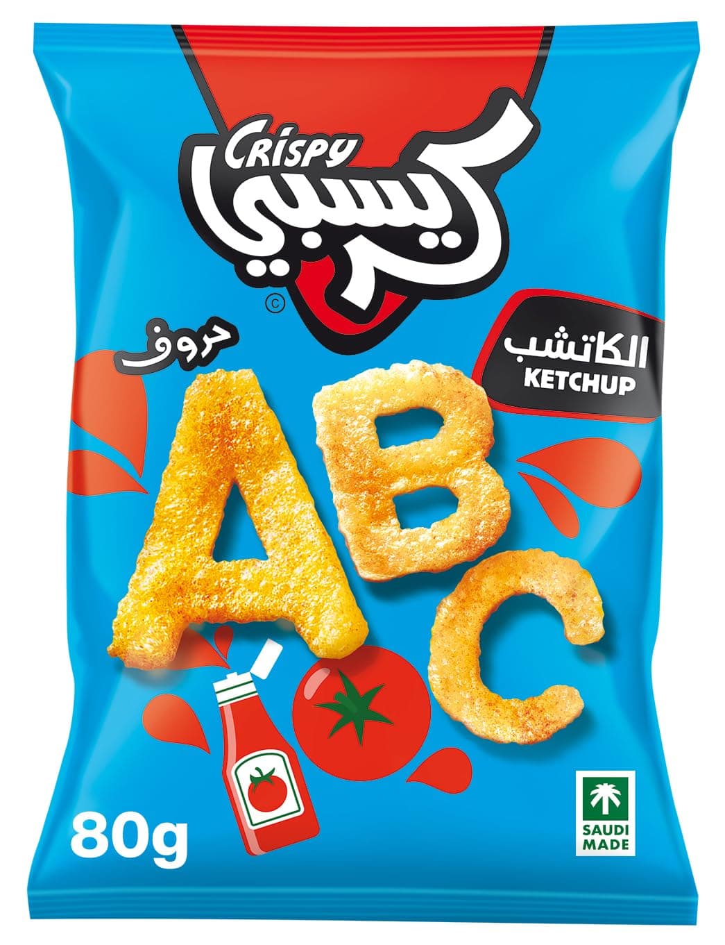 رقائق مقرمش مع نكهة الكاتشب من كريسبي، 80 جرام- عبوة من قطعة واحدة