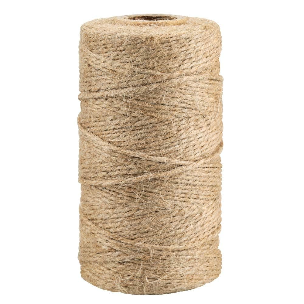 Natural Jute Twine String 656 Feet 2mm Twine for Crafts Gift Wrapping Christmas Packing String for Arts Decoration, Wedding, Gardening