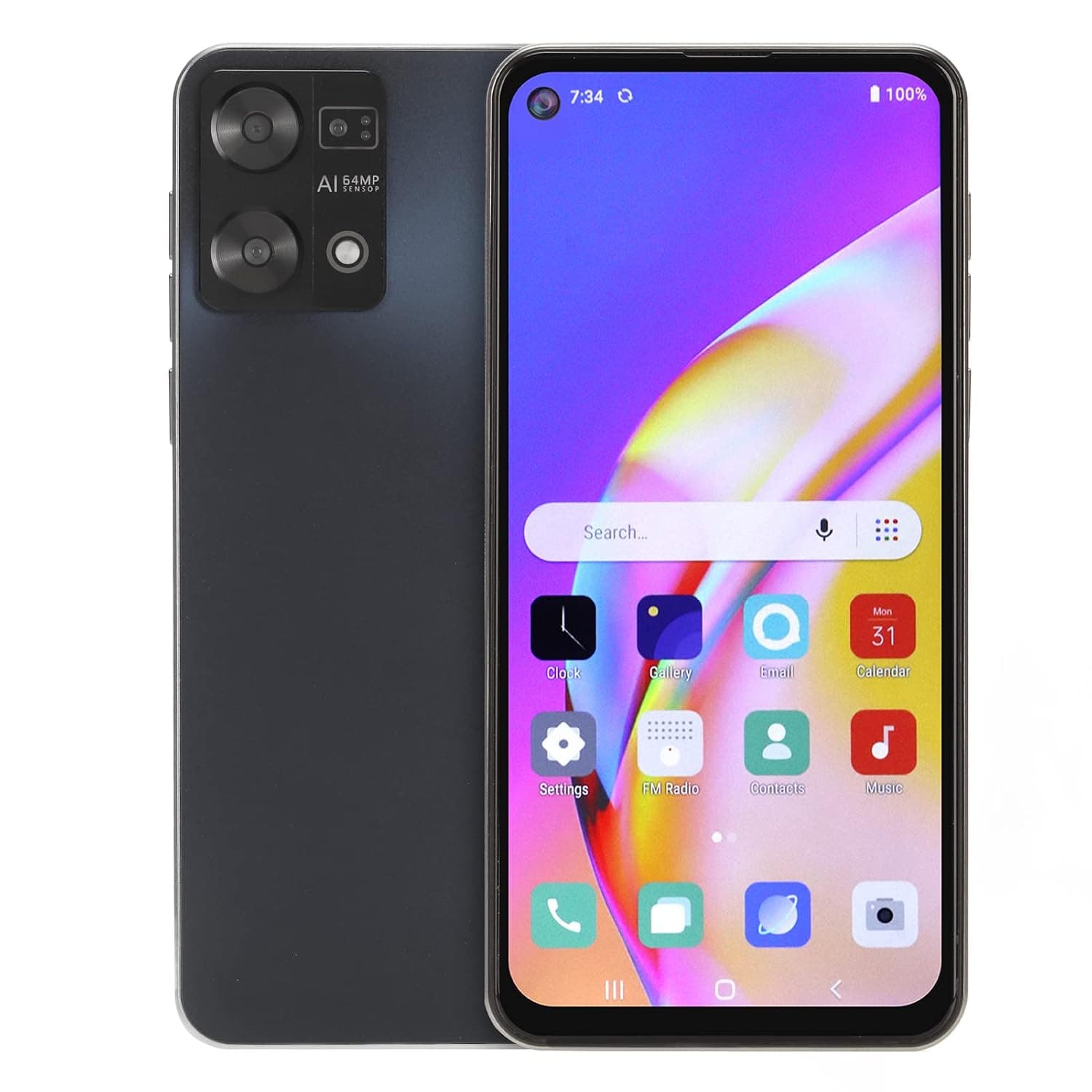 6.5 Inch Unlocked Cell Phone, Unlocked Android Smartphone, 4GB 32GB, Long Lasting Battery, Dual SIM, Face Recognition, 5MP and 8MP Camera, Dark Blue