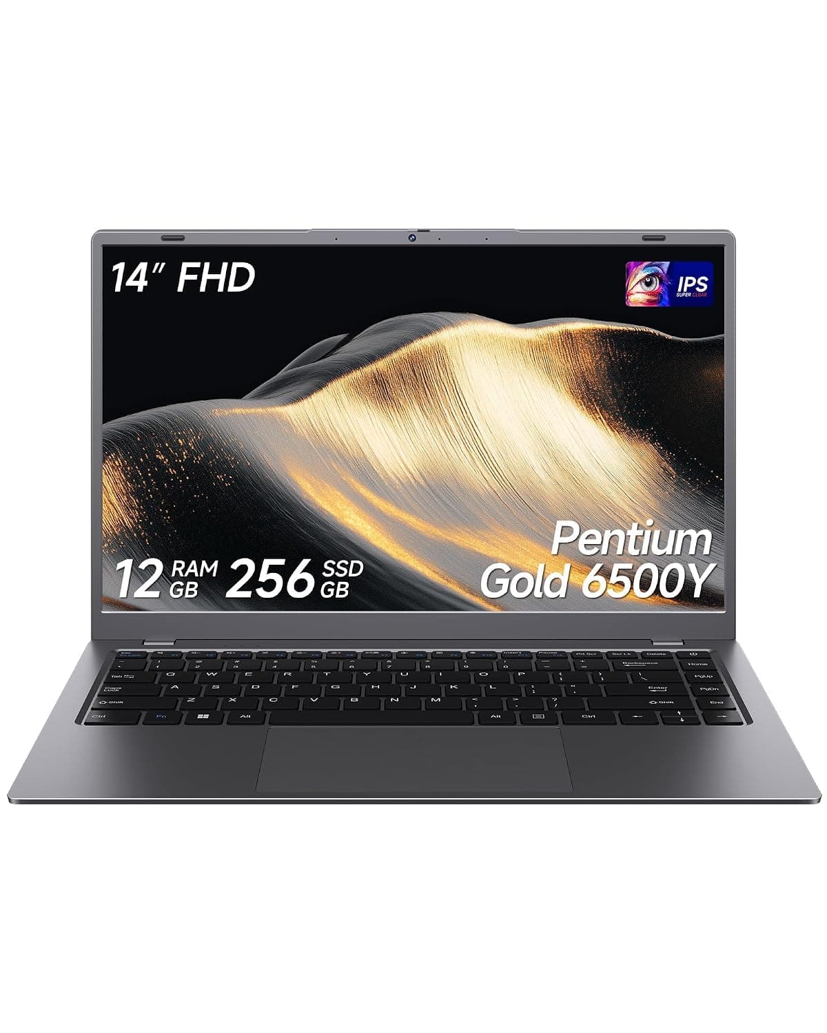 2026 Laptop, Pentium Gold 6500Y Processor(Up to 3.4GHz),12GB RAM 256GB SSD,14 Inch FHD IPS Display, 5000mAh Battery,Type-C,Portable Laptops Computer for Business Office Home
