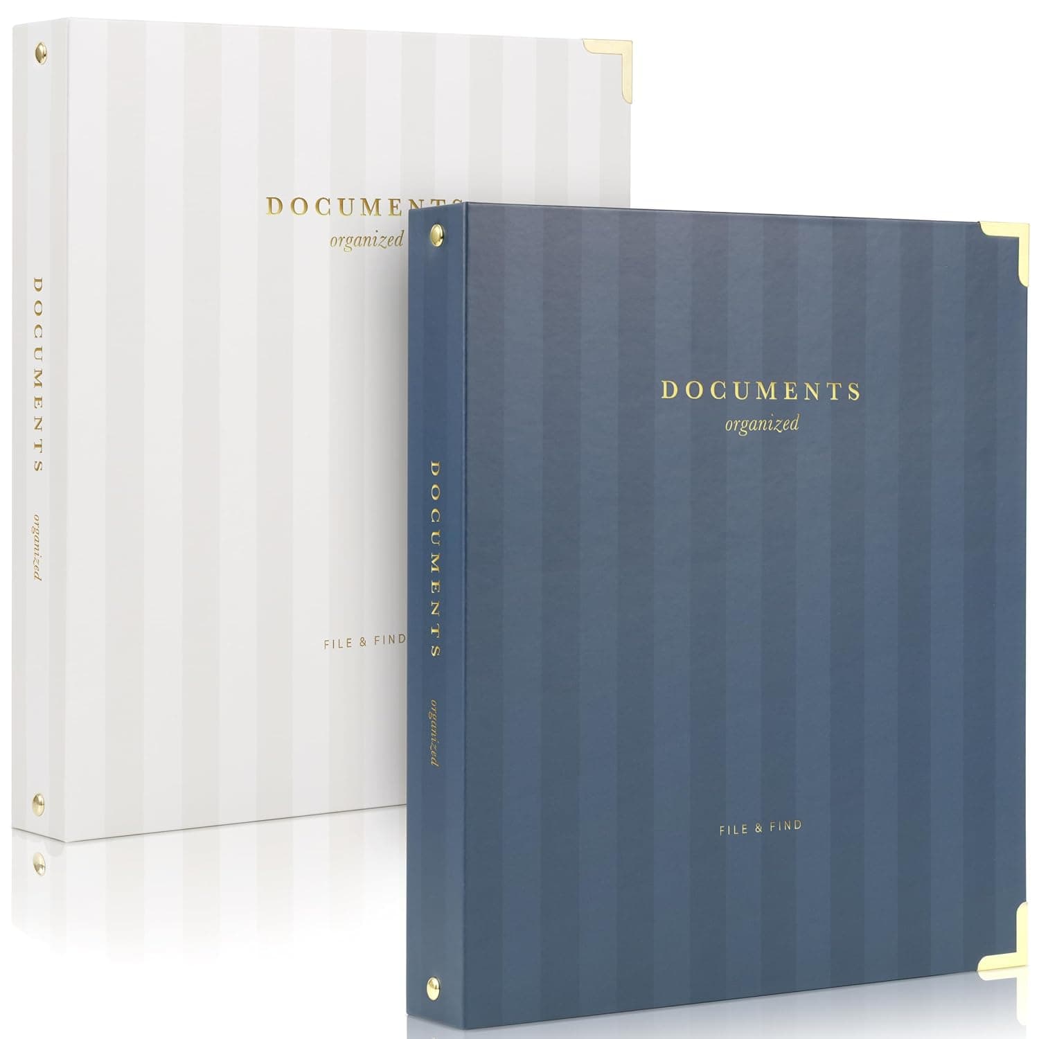 Aesthetic 3 Ring Binder Set of 2 - Sturdy 1 Inch Binder Fits Letter Sized Paper - A Cute Three Ring Holder for Women or Men with Pocket Easily Organizes Your Paperwork for School, Office or Work