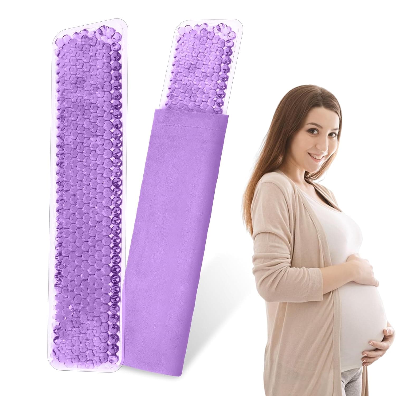 ACWOO Set of Reusable Postpartum Ice Packs, 2 x Soft Perineum Cold Pockets, Reusable Perineum Ice Bags with Washable Velvet Bag, for Hot Cold Compress, Postpartum Care