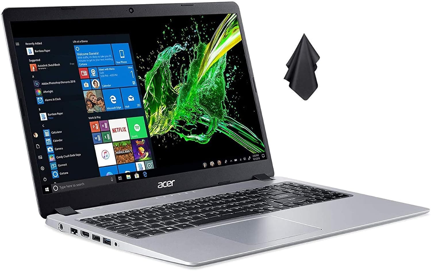 acer 2021 Newest Aspire 5 Slim Laptop, 15.6 inches Full HD IPS Display, AMD Ryzen 3 3200U, Vega 3 Graphics, 8GB DDR4, 128GB SSD, Backlit Keyboard, Windows 10 + Nly MP