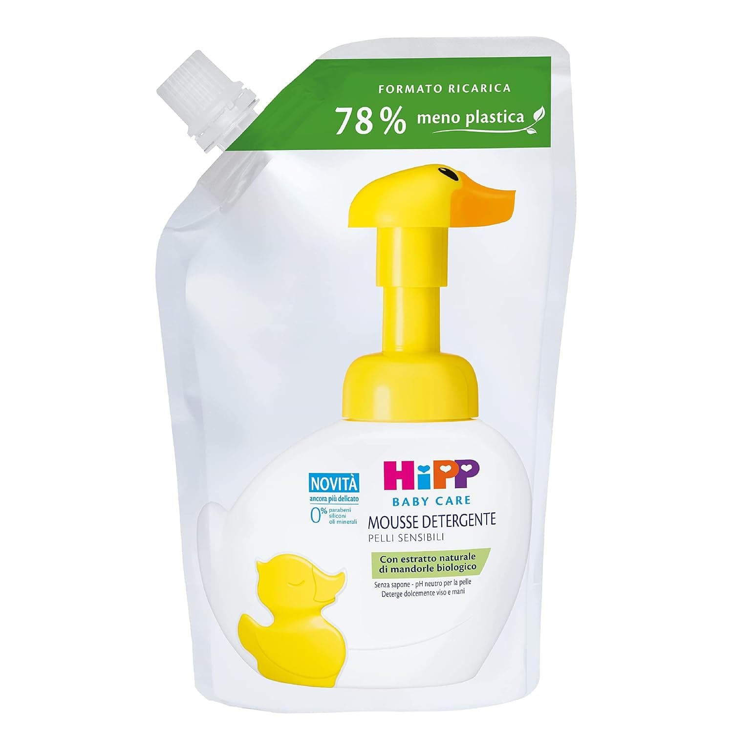 HiPP - Baby Care Ecological Refill Cleansing Mousse for Children, Cleanses Face, Body and Hands Gently for Sensitive Skin with Natural Organic Almond Extract, 1 x 250ml
