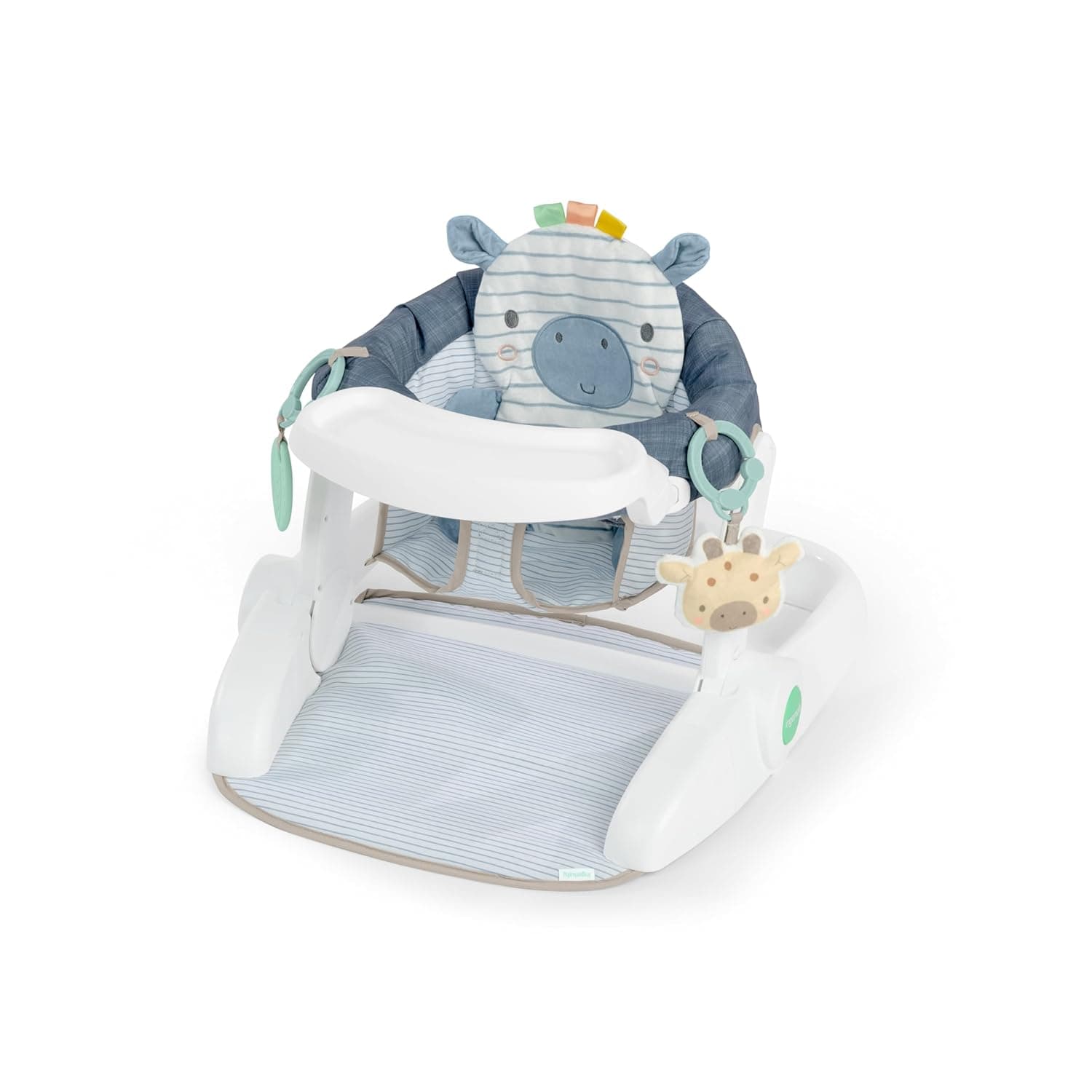 Ingenuity - Prop Spot Learn-to-Sit Floor Seat for Baby, Removable Tray, 2 Linkable Toys, Tummy Time Mat, Unisex, for Ages 4-12 Months - Casi