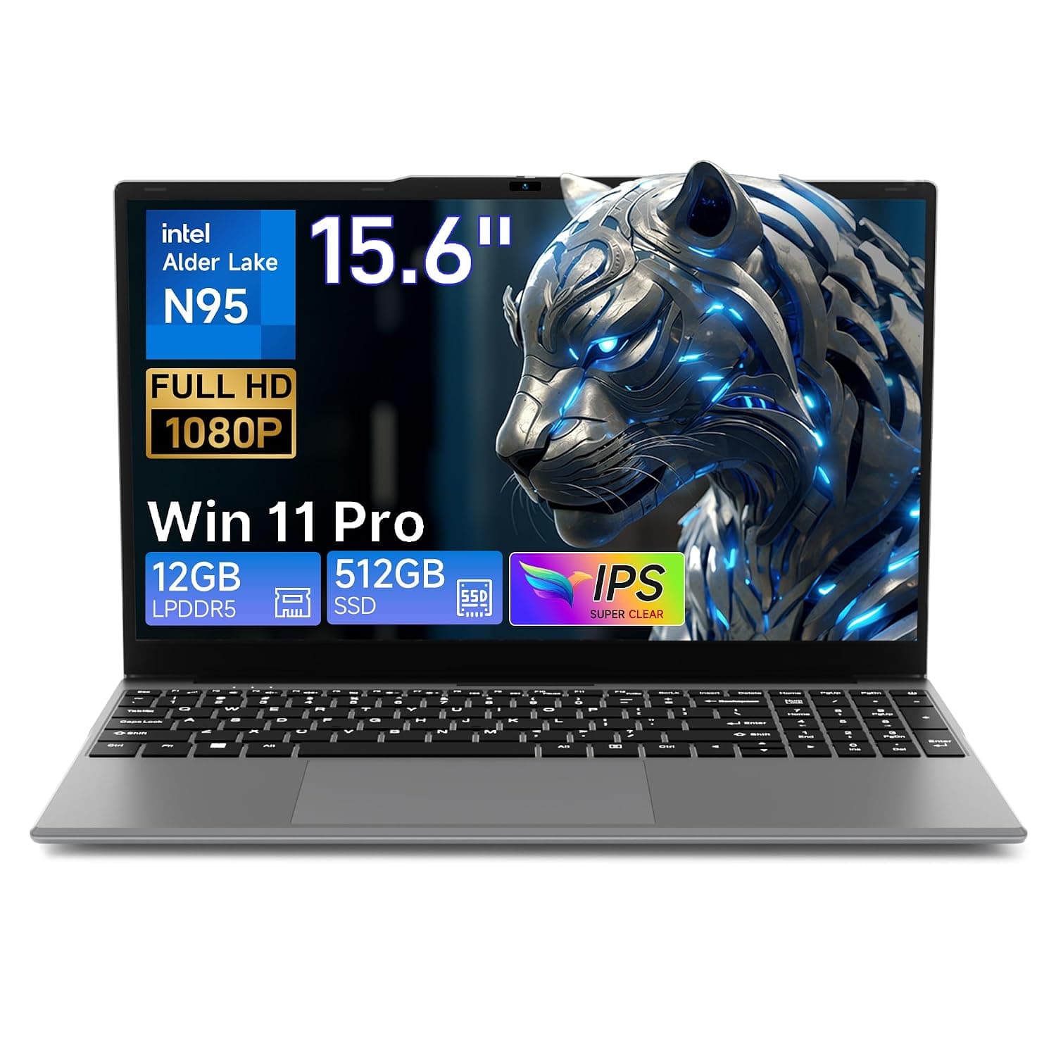 2026 15.6" FHD Windows 11 Pro Traditional Laptop Computer, Intel 12th Gen N95 (Up to 3.4GHz), 12GB RAM 512GB SSD for Business Office Student School College, Notebook, Laptop Lightweight Portable