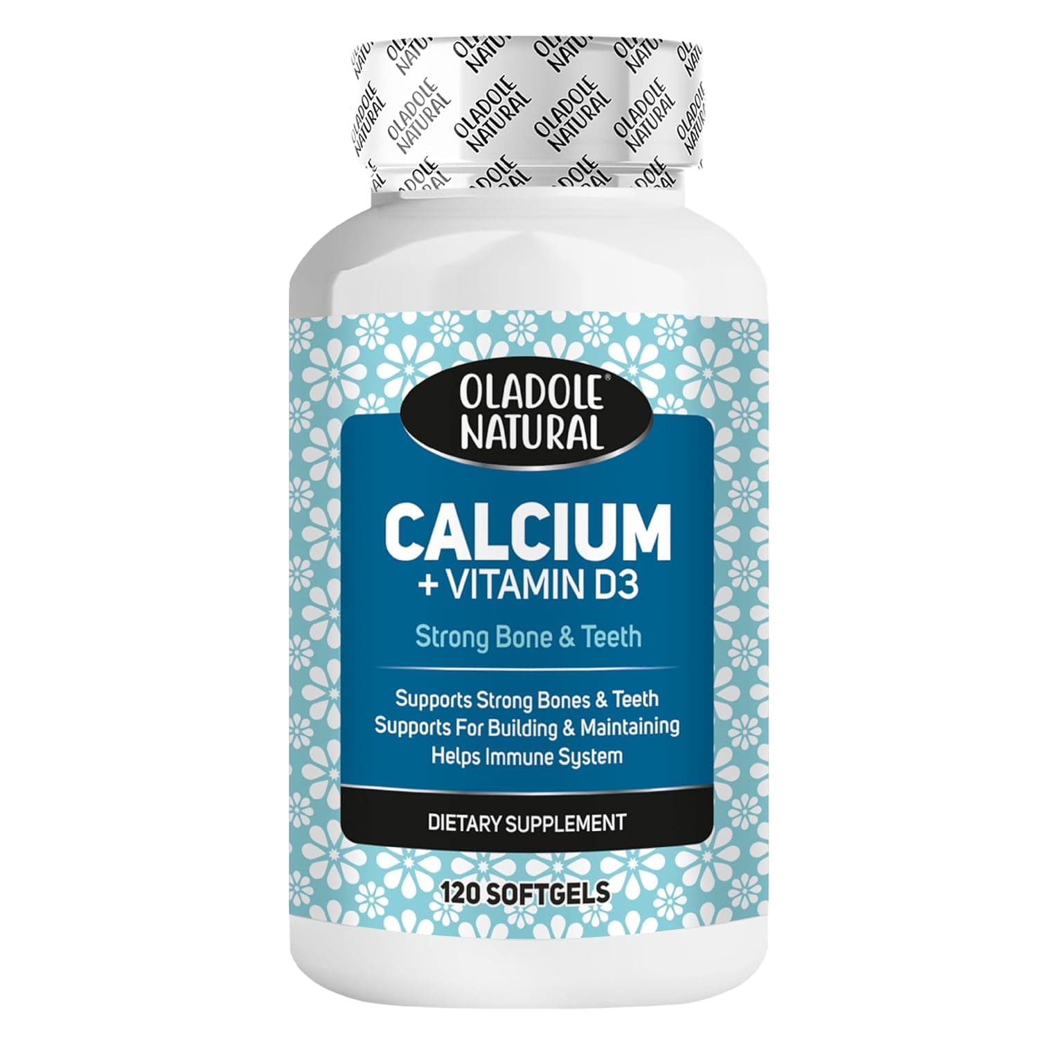 Oladole Natural Calcium Plus Vitamin D3-120 Softgels | Calcium & Vitamin D3, Bone Health Support