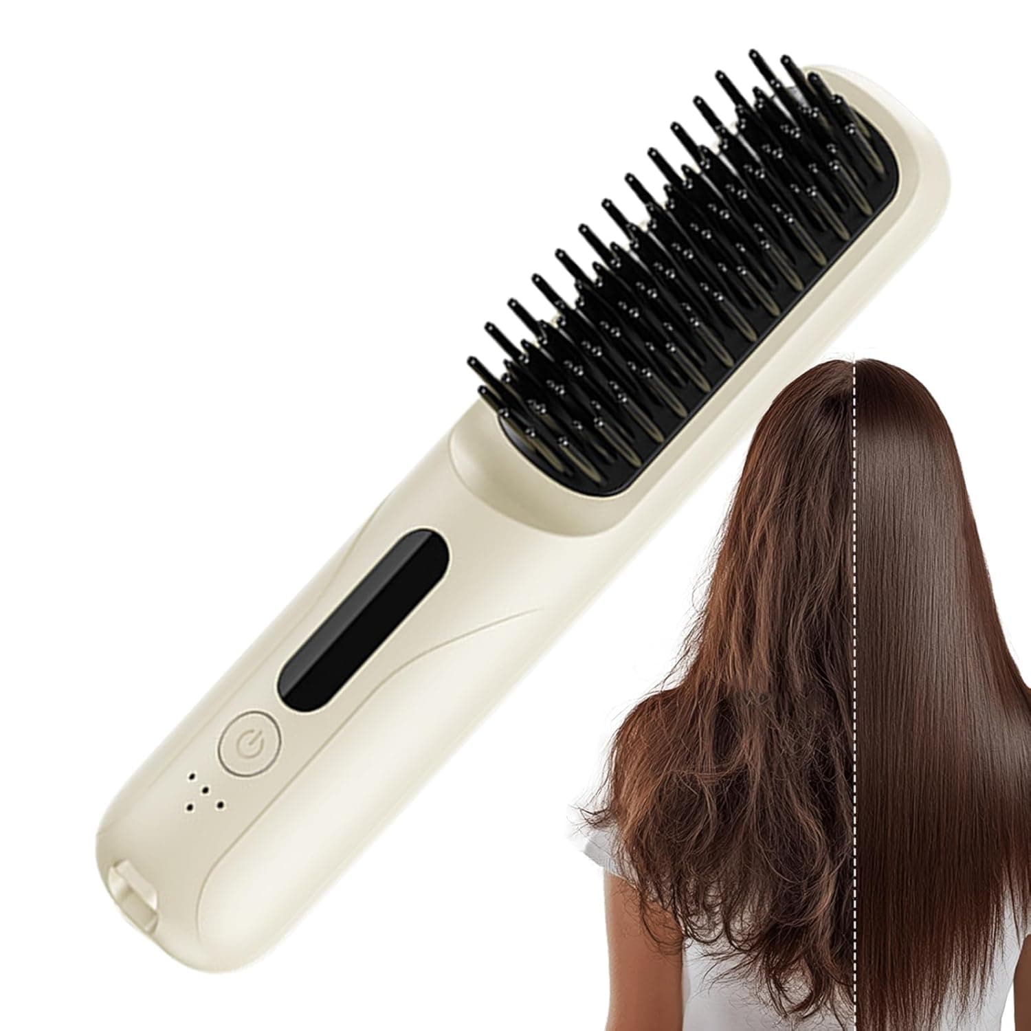 Hair Straightening Brush - Cordless Hair Styling Tool | Travel Straightener Comb | for Apartment Salon Travel Business Trips Women Men Travelers