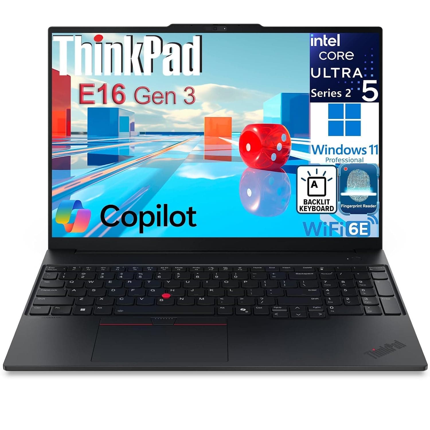Lenovo ThinkPad E16 G2 Business Laptop Computer, Intel 16-Core Ultra 7 155H (Beat i7-13705H), 64GB DDR5 RAM, 2TB PCIe SSD, 16" FHD+, WiFi 6E, Backlit Keyboard, Fingerprint Reader, W11 Pro, Vent-Hear