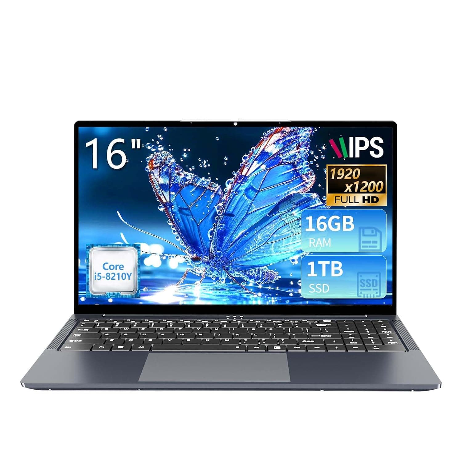 16 Inch Laptop PC Core i5 8210Y up to 3.6GHz, 16GB RAM SSD 512GB Notebook (16GB RAM+1TB SSD)