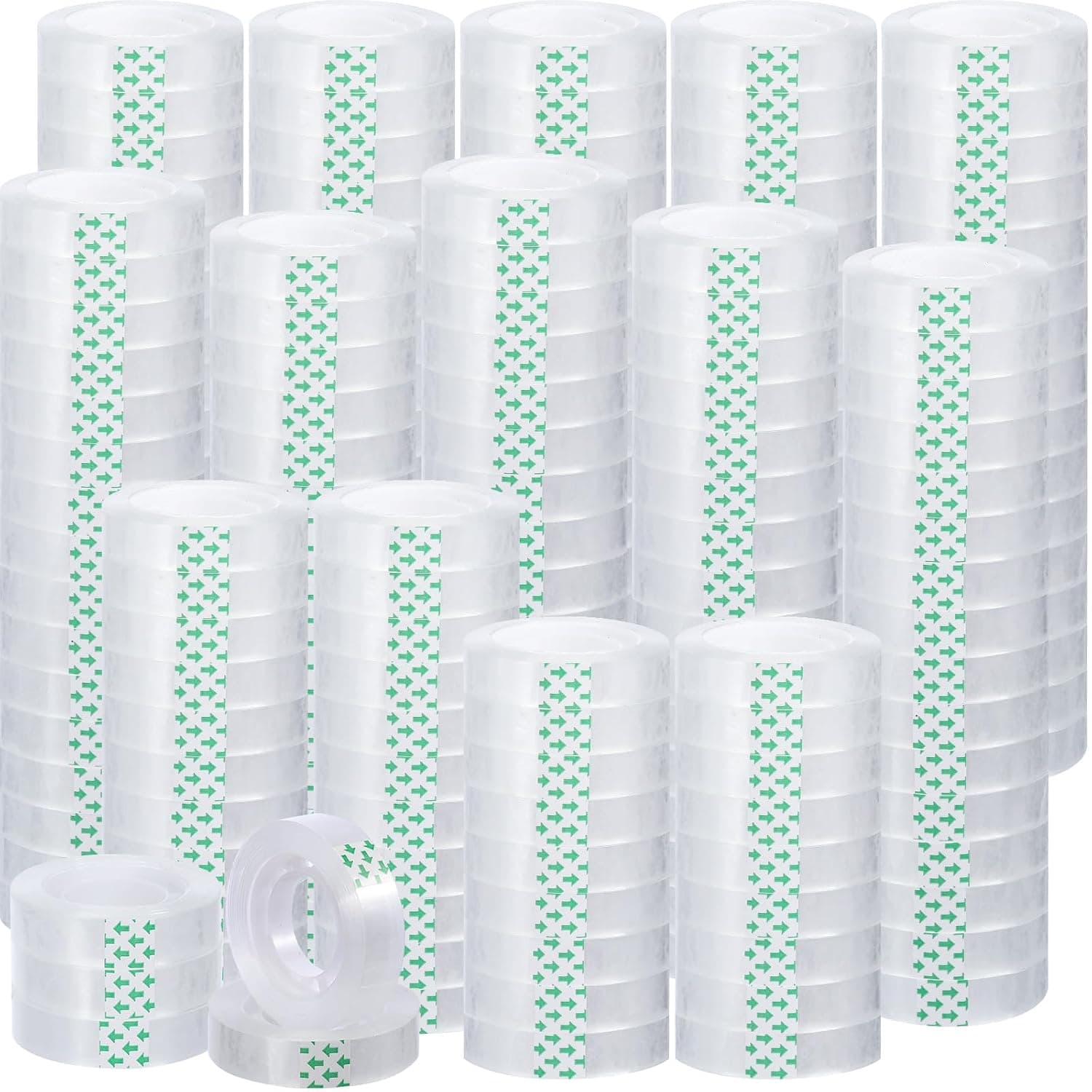 Jetec 200 Rolls Clear Tape Bulk Transparent Tape Refills 1/2 x 1260 Inches Glossy Invisible Tape for Gift Wrapping Dispenser Office School Home Use Gift Wrap Desk Supplies