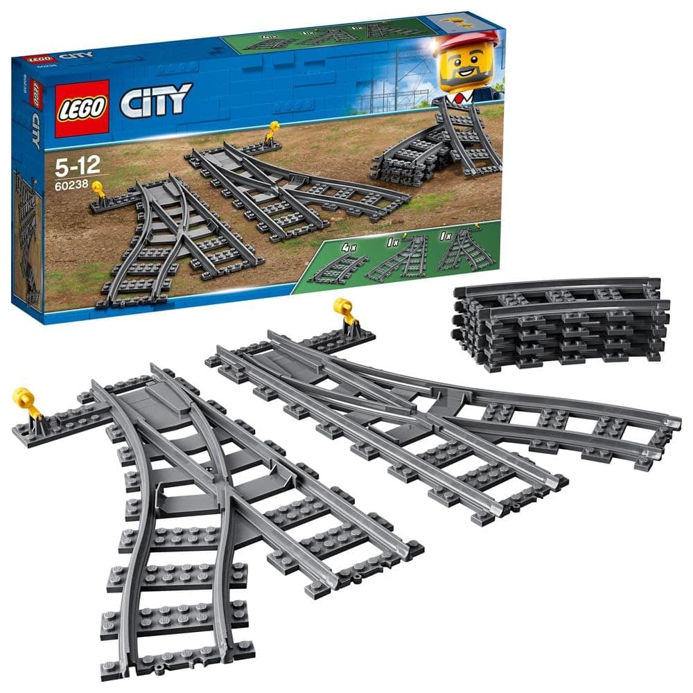 LEGO City Switch Tracks 60238 | Switch Track Expansion Set, Building Toy for Kids Aged 5-12, Gift for Boys & Girls, 8 Pieces